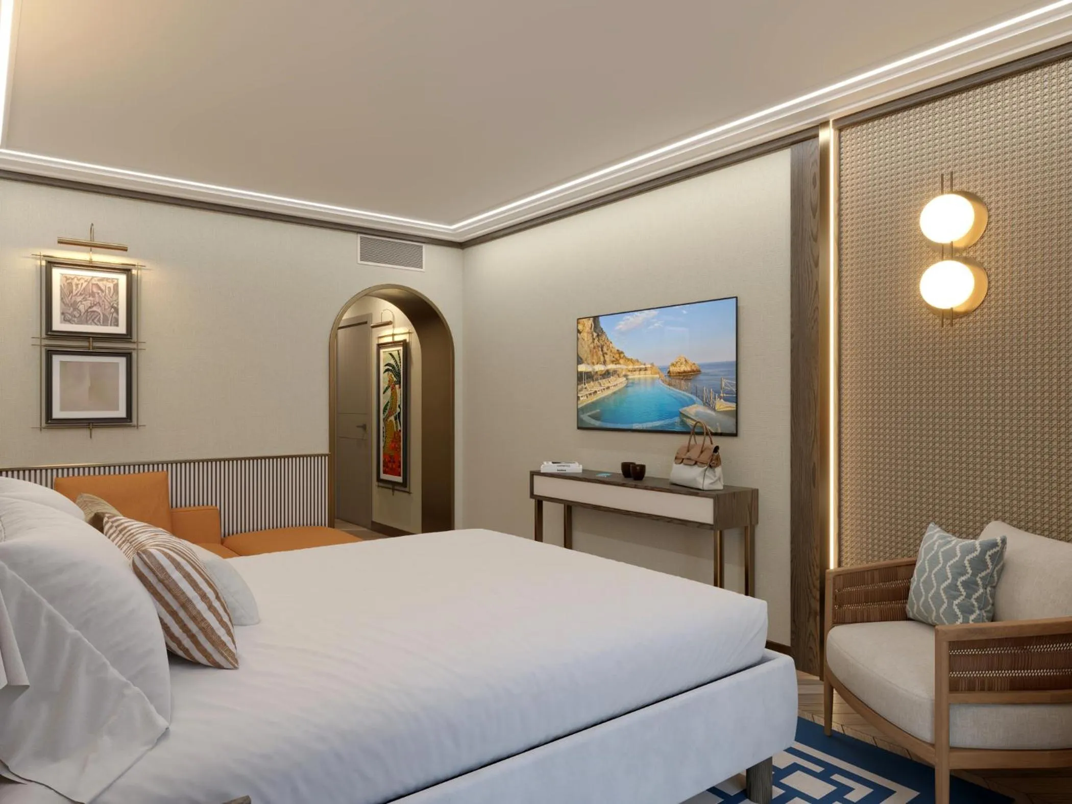 Bedroom, Bed in UNA Hotels Capotaormina