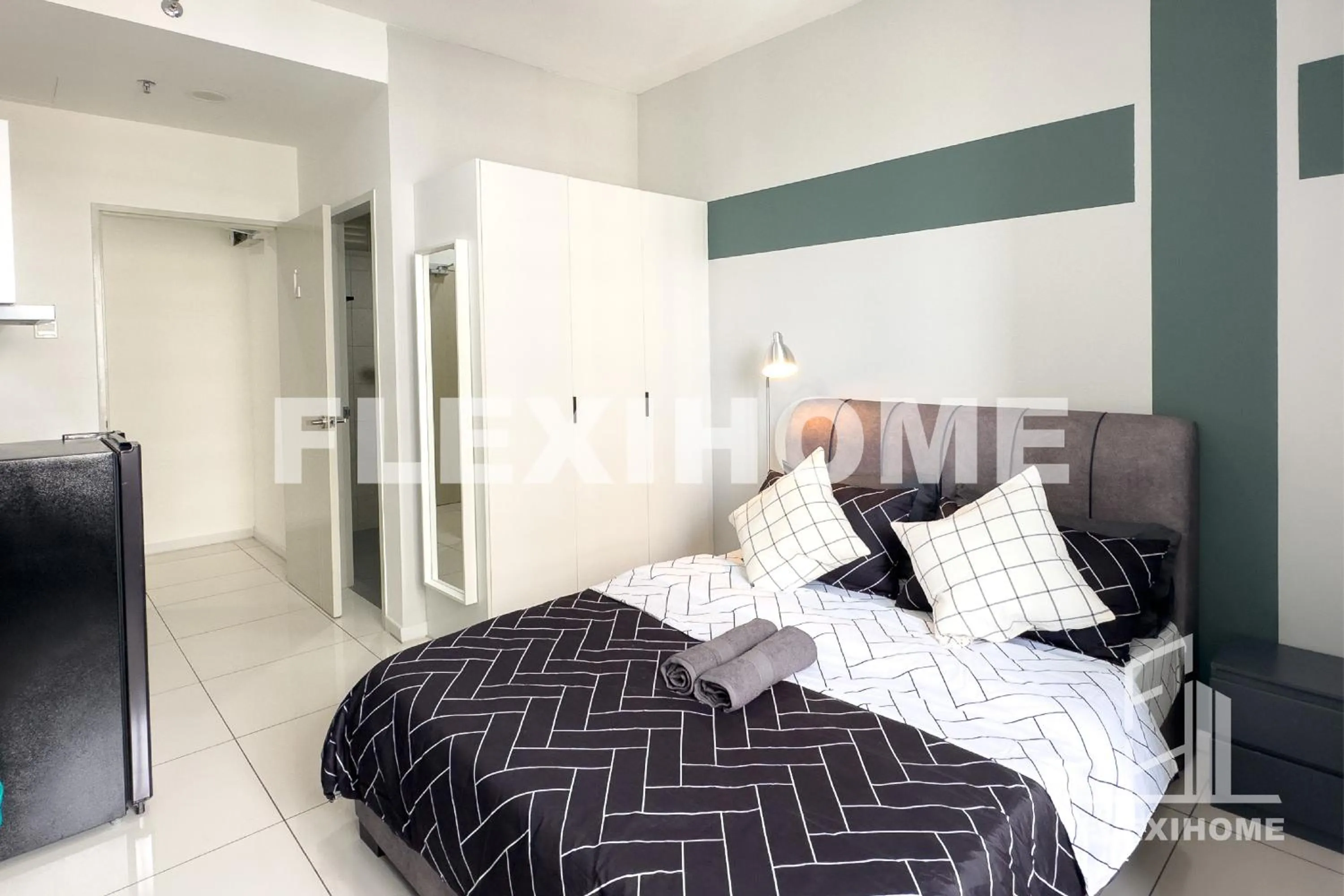 Bed in KLIA-KLIA 2, Comfy Studio, Horizon Suites Sepang-Dengkil by Flexihome-MY