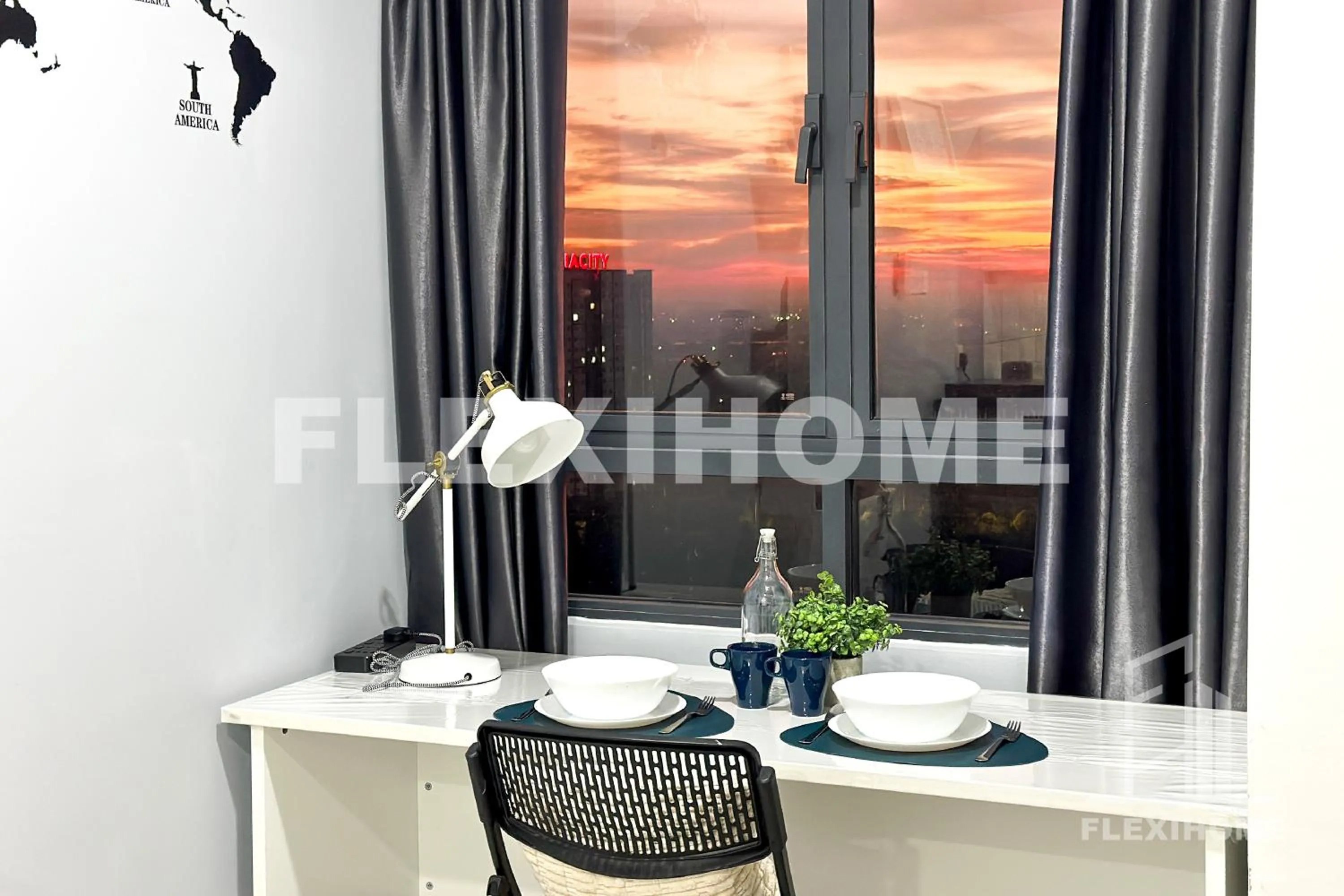 Dining area in KLIA-KLIA 2, Comfy Studio, Horizon Suites Sepang-Dengkil by Flexihome-MY