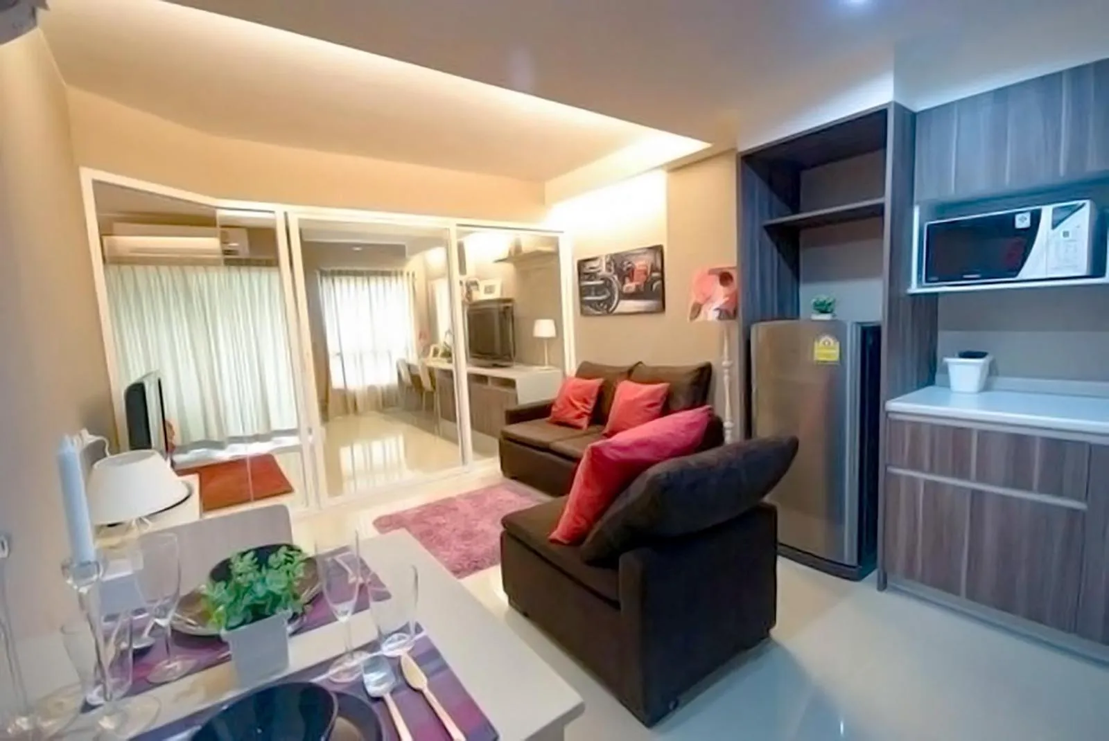 Living room in Jpark Residences at Thammasat Rangsit