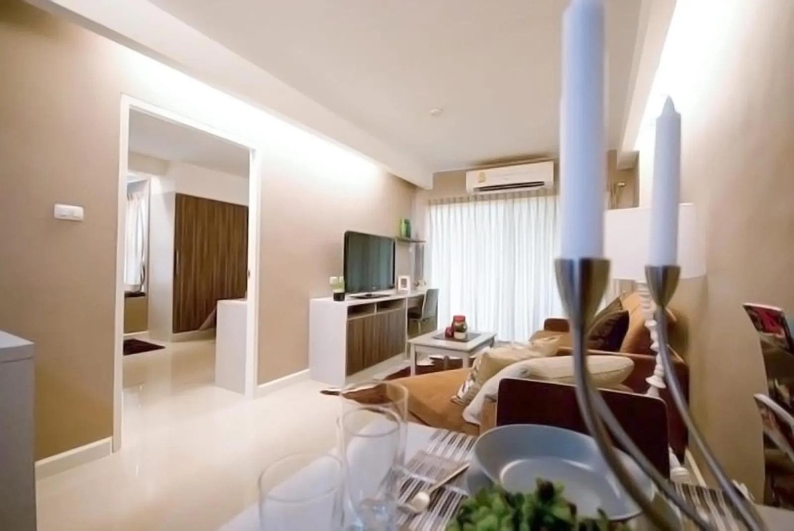Communal lounge/ TV room, Bed in Jpark Residences at Thammasat Rangsit