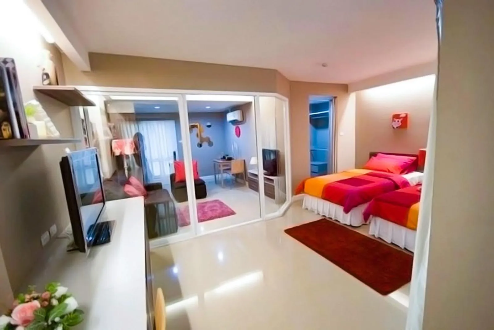 TV and multimedia, Bed in Jpark Residences at Thammasat Rangsit