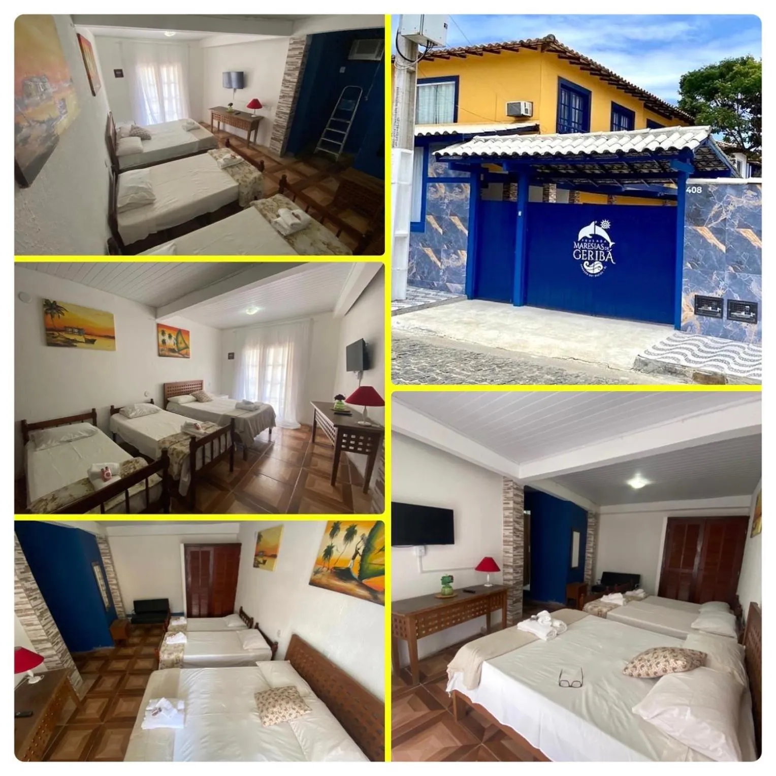 Property building, Bed in Pousada Maresias de Geribá