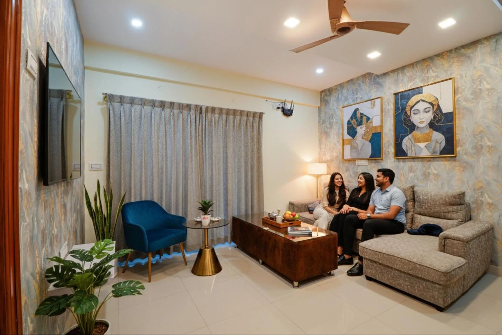 Seating area in Via Kings Suites