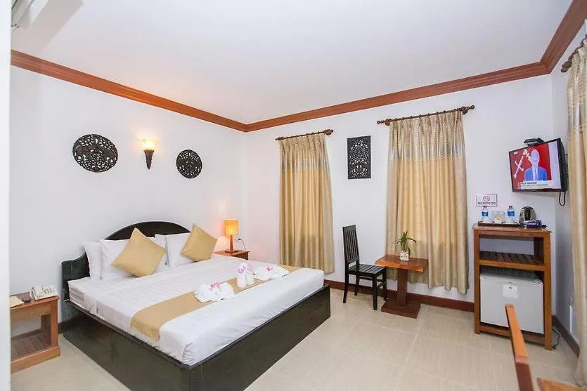 Bed in Angkor Leap Hotel