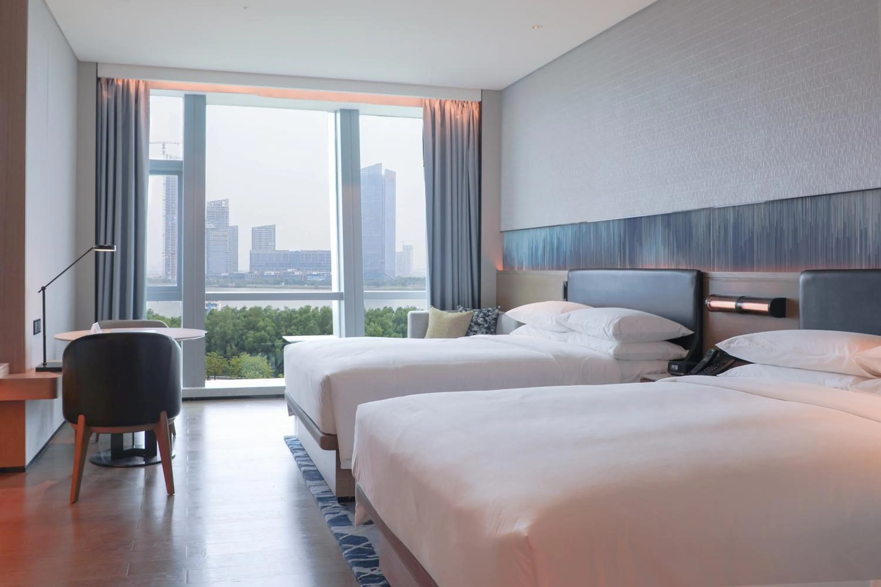 Bed in Guangzhou Marriott Hotel Nansha