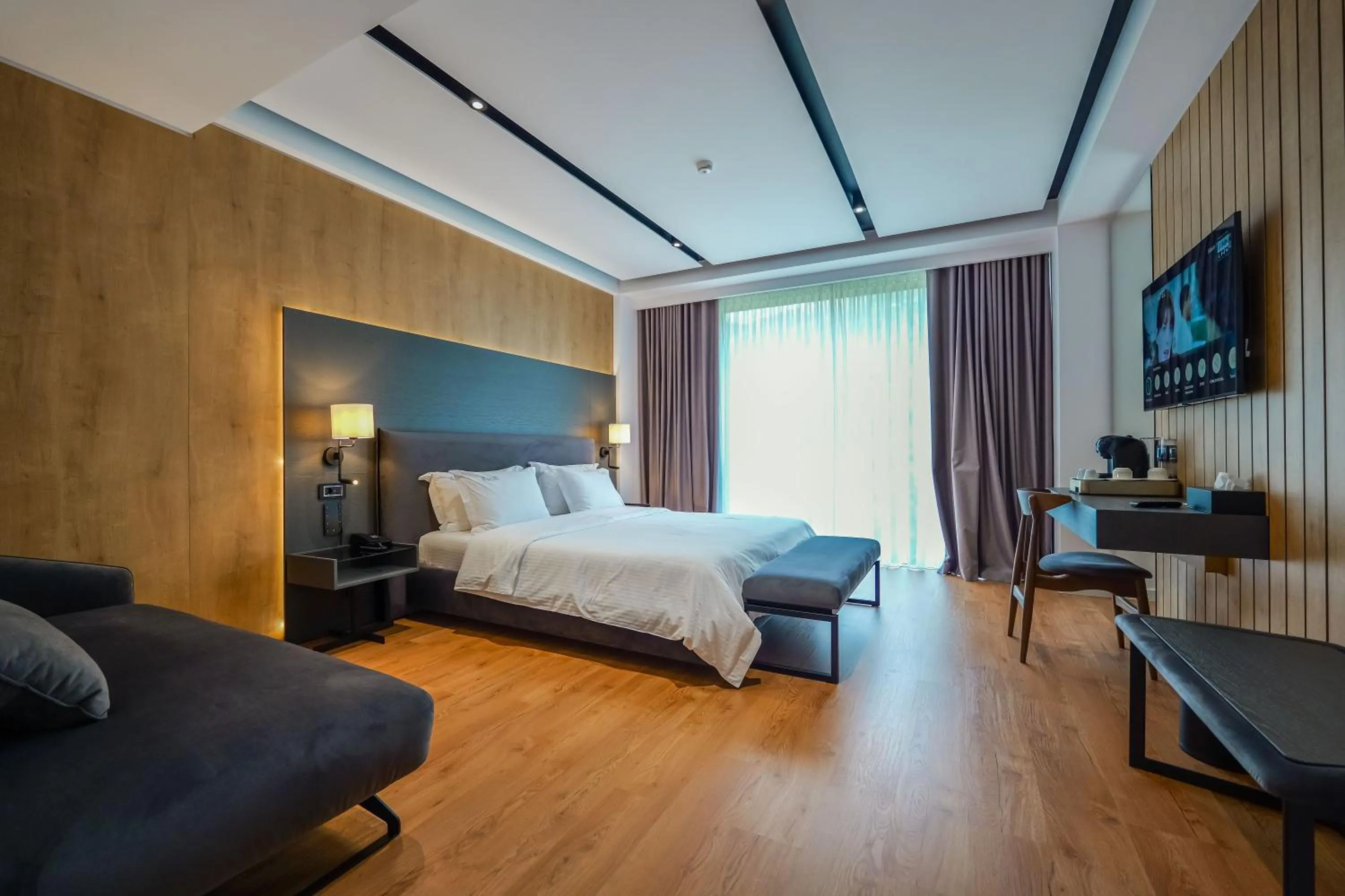 Bed in Hotel Uji Ftohte Tepelene