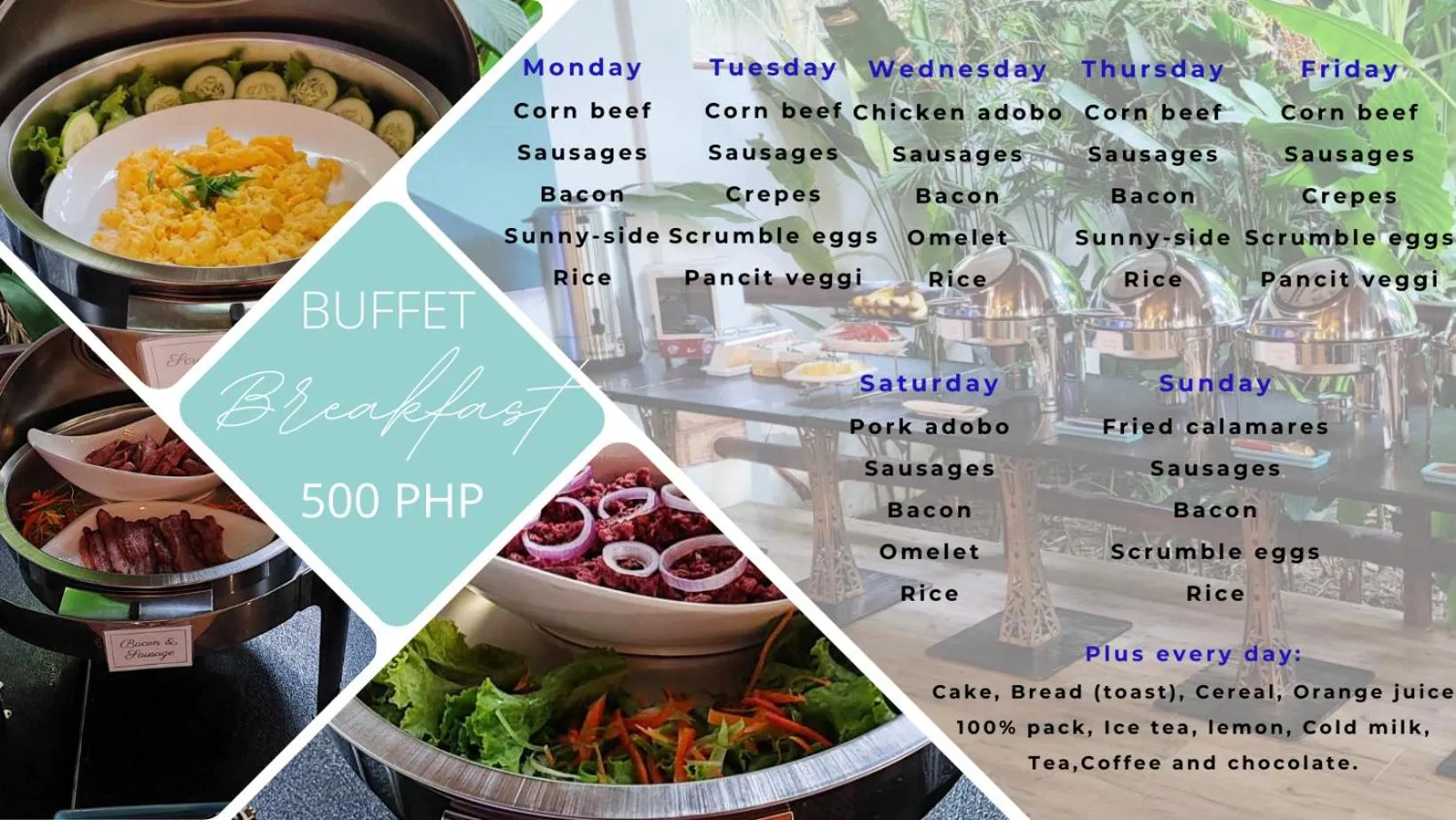 Breakfast in Carpe Diem Villas & Resort Dive & Stay resort