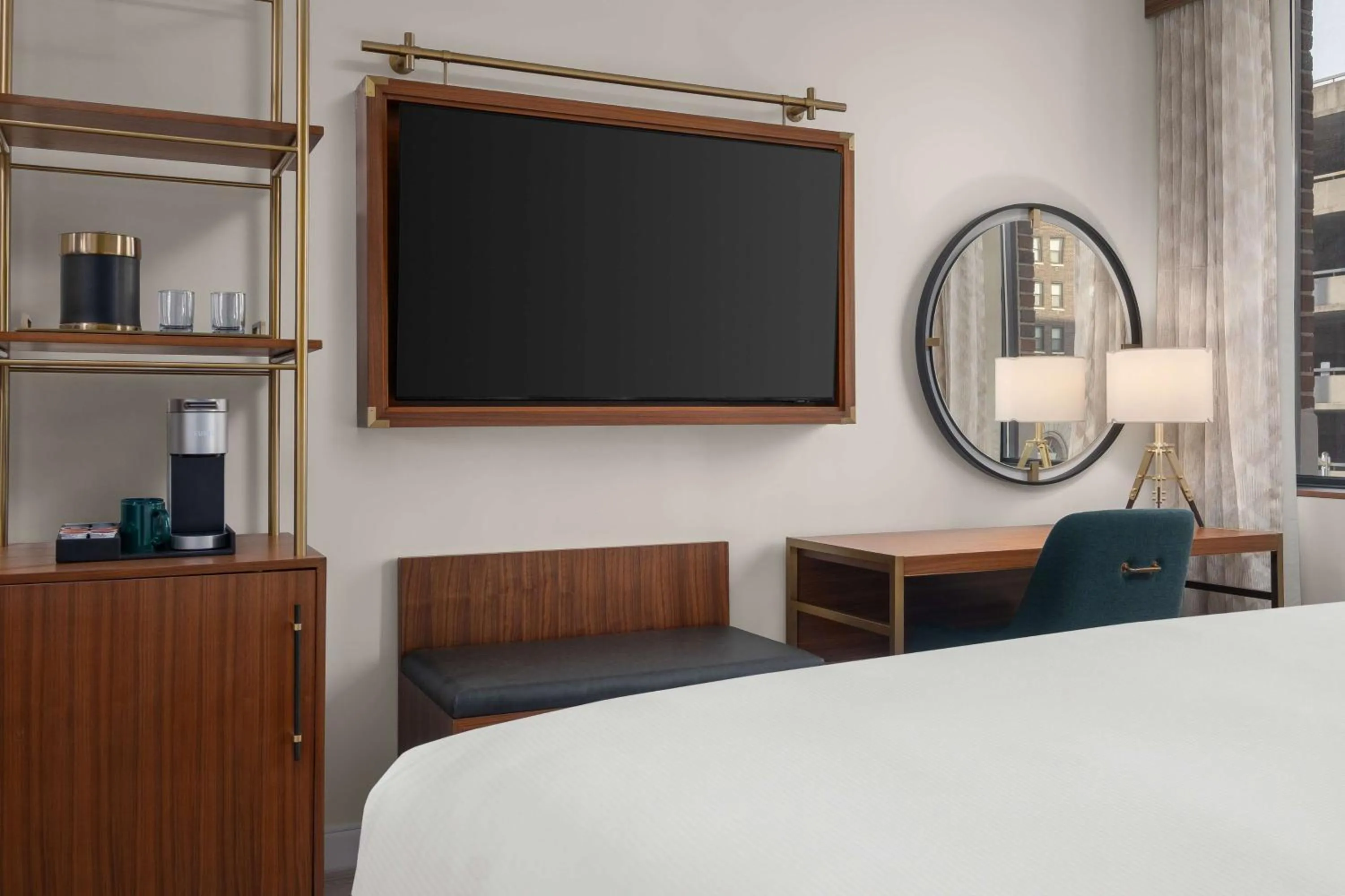 Bedroom, Bed in Hotel Ardent Dayton Downtown, Tapestry Collection By Hilton