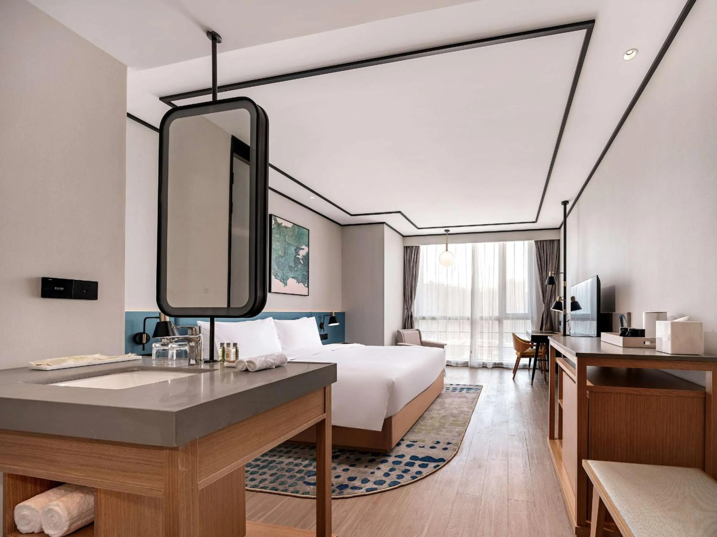 Bedroom, Bed in Hilton Garden Inn Hefei Binhu New District