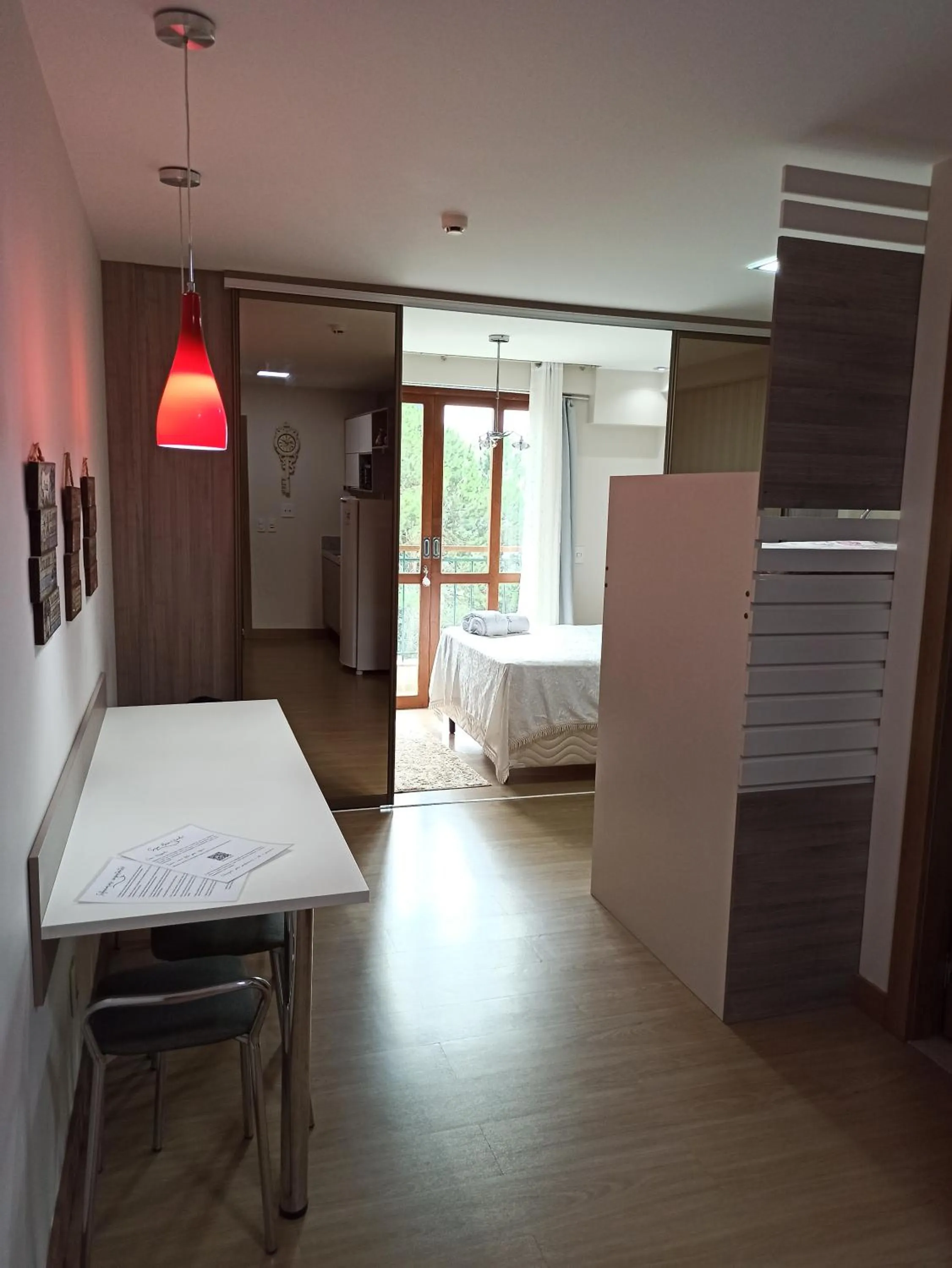 Photo of the whole room, Bed in Flat Pedra Azul