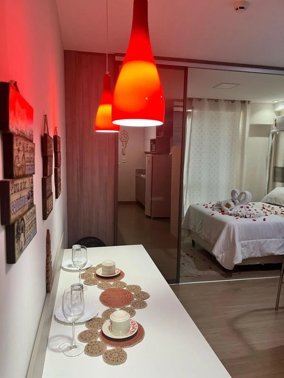 Bedroom, Bed in Flat Pedra Azul