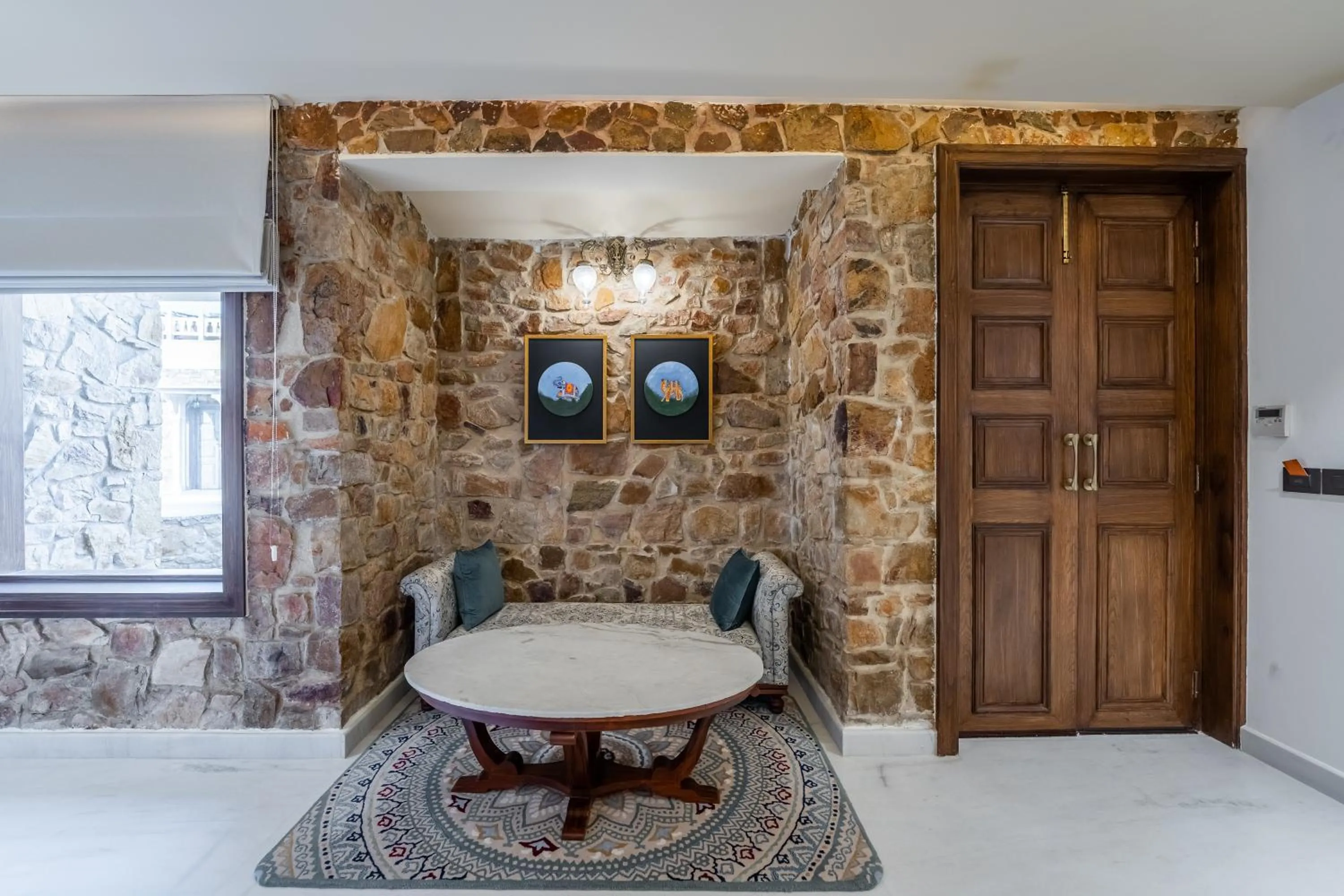 Seating area in Juna Mahal Jungle Resort Ranthambore