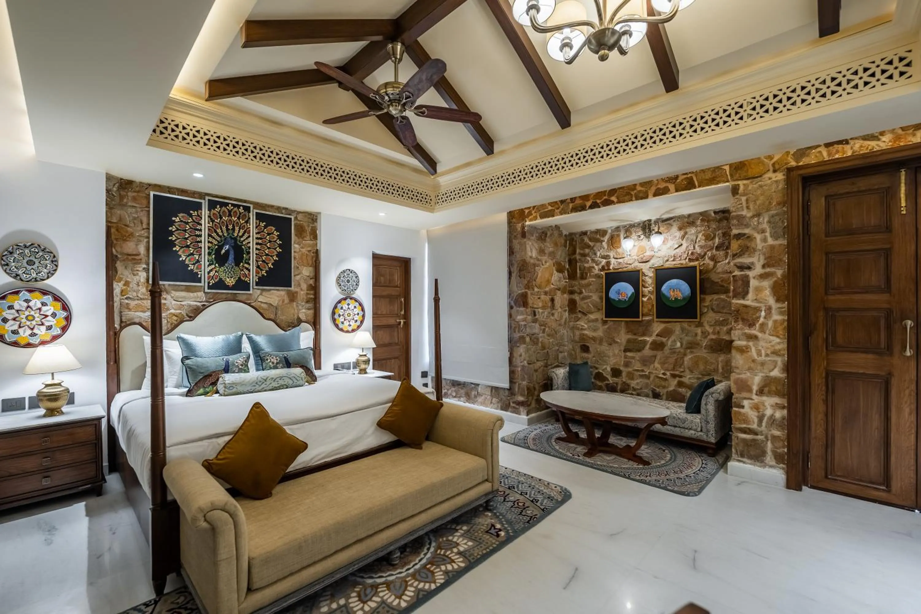 Bedroom, Bed in Juna Mahal Jungle Resort Ranthambore