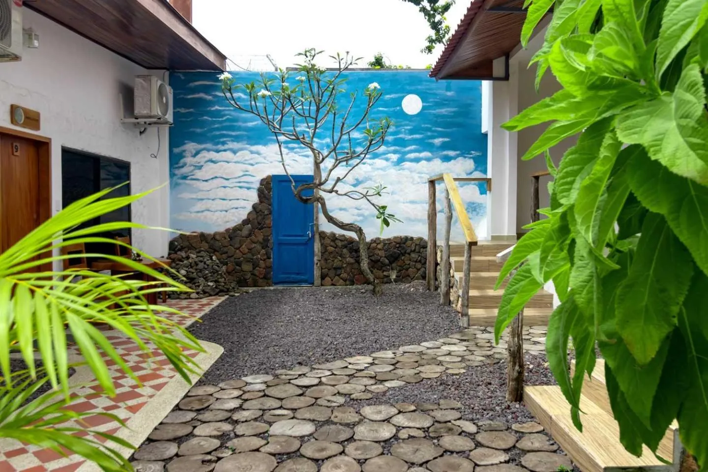 Garden view in Plaza Luna Suites