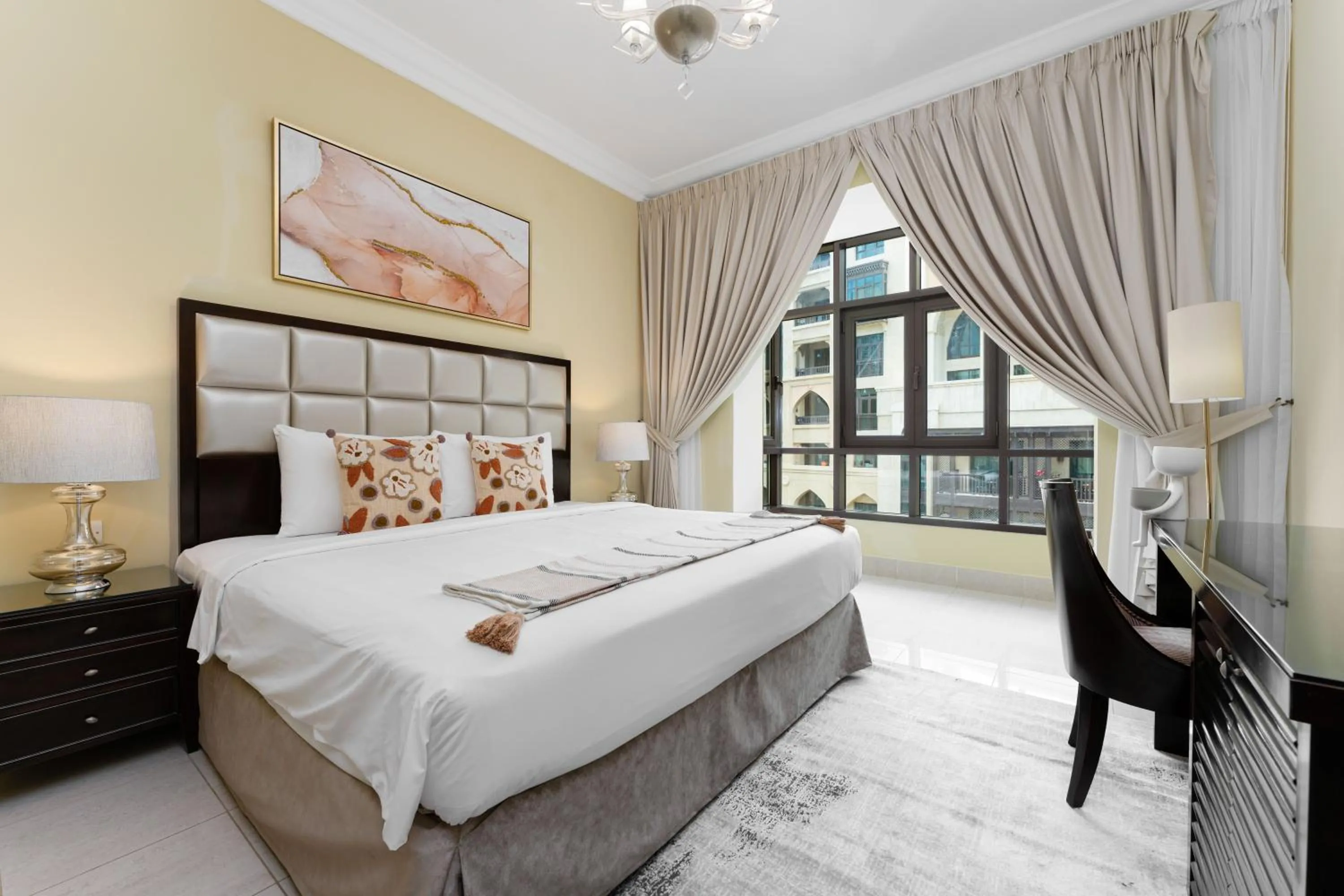Bedroom, Bed in Maison Privee - Elite Apt Connected to Dubai Mall & Burj Khalifa