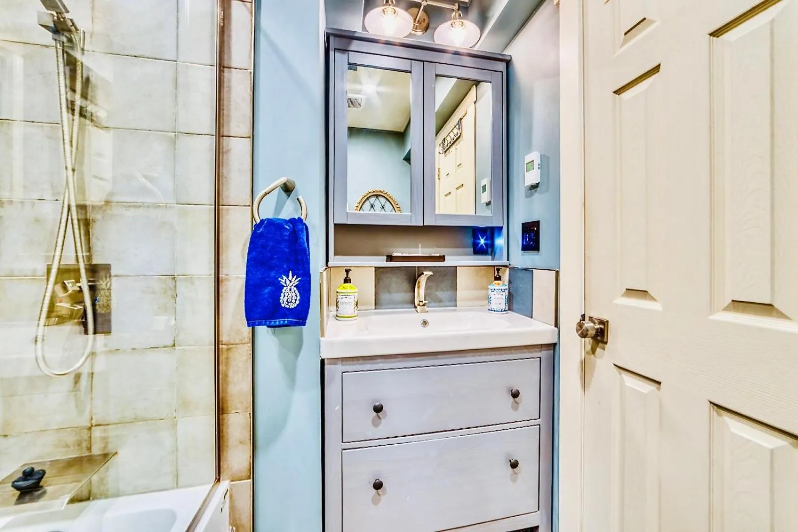 Shower in Neocolonial Nouveau Kensington Vacation Home