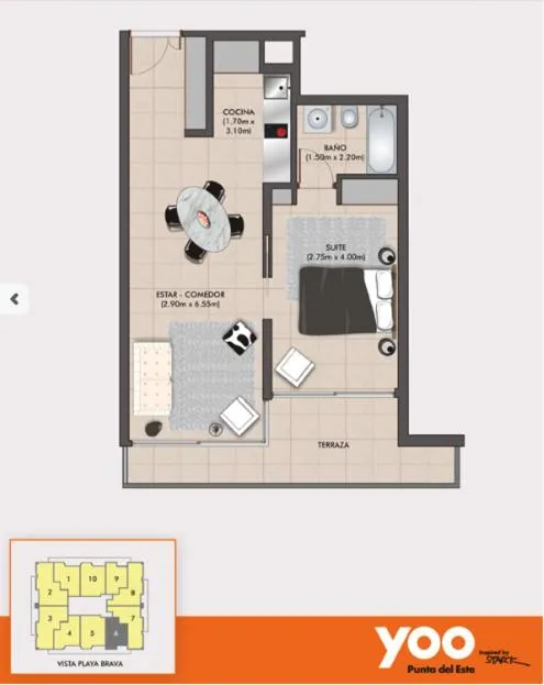 Floor plan in Yoo Punta Del Este