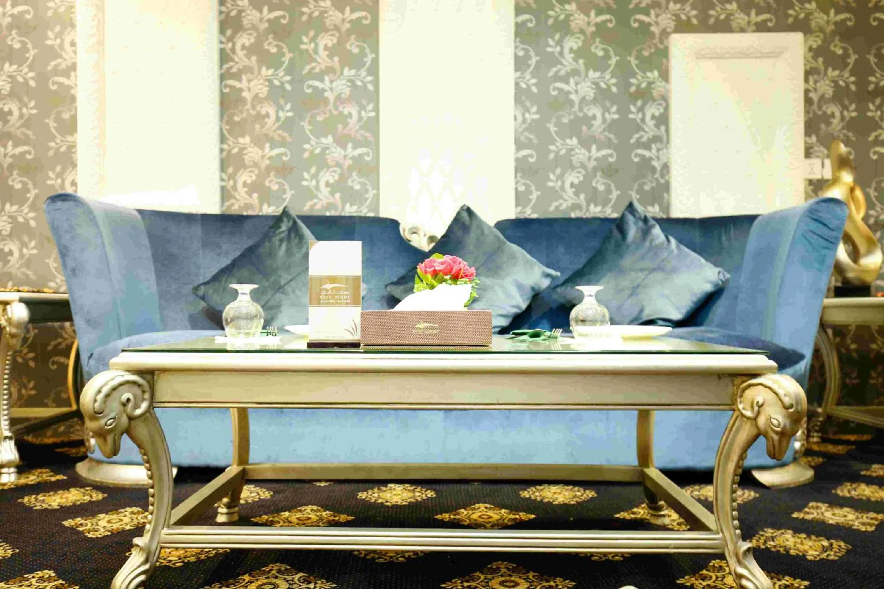 Seating area in Rest Night Serviced Apartments- AlHamra