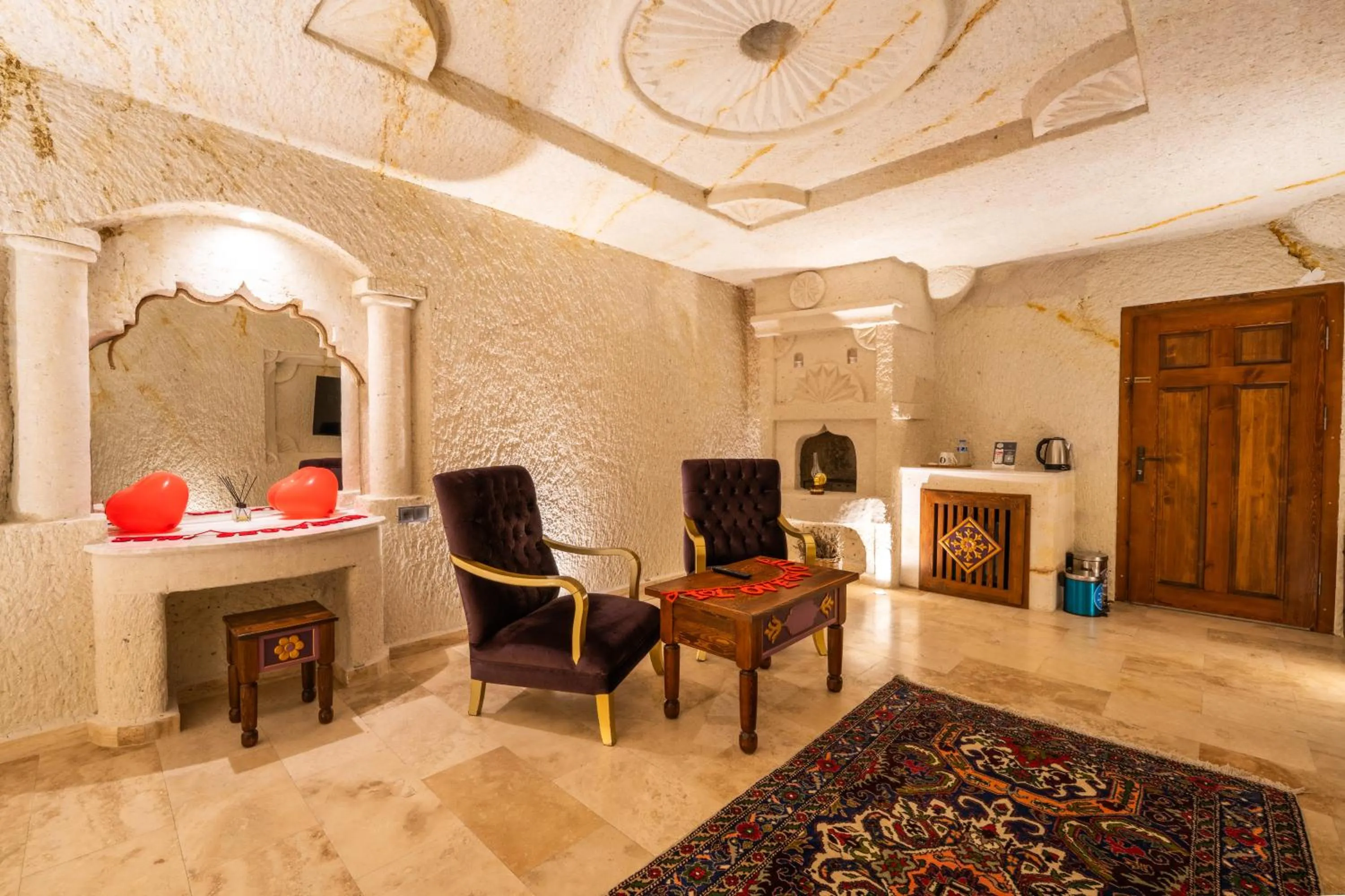 Seating area in Cappadocia Sweet Cave