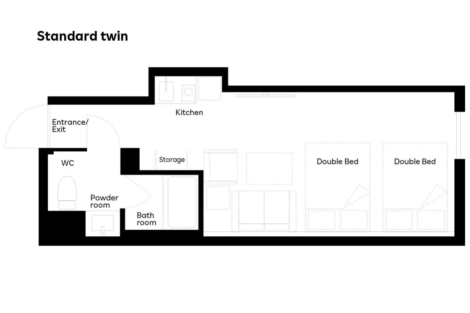 Rakuten STAY Kokura Station Standard Twin Room