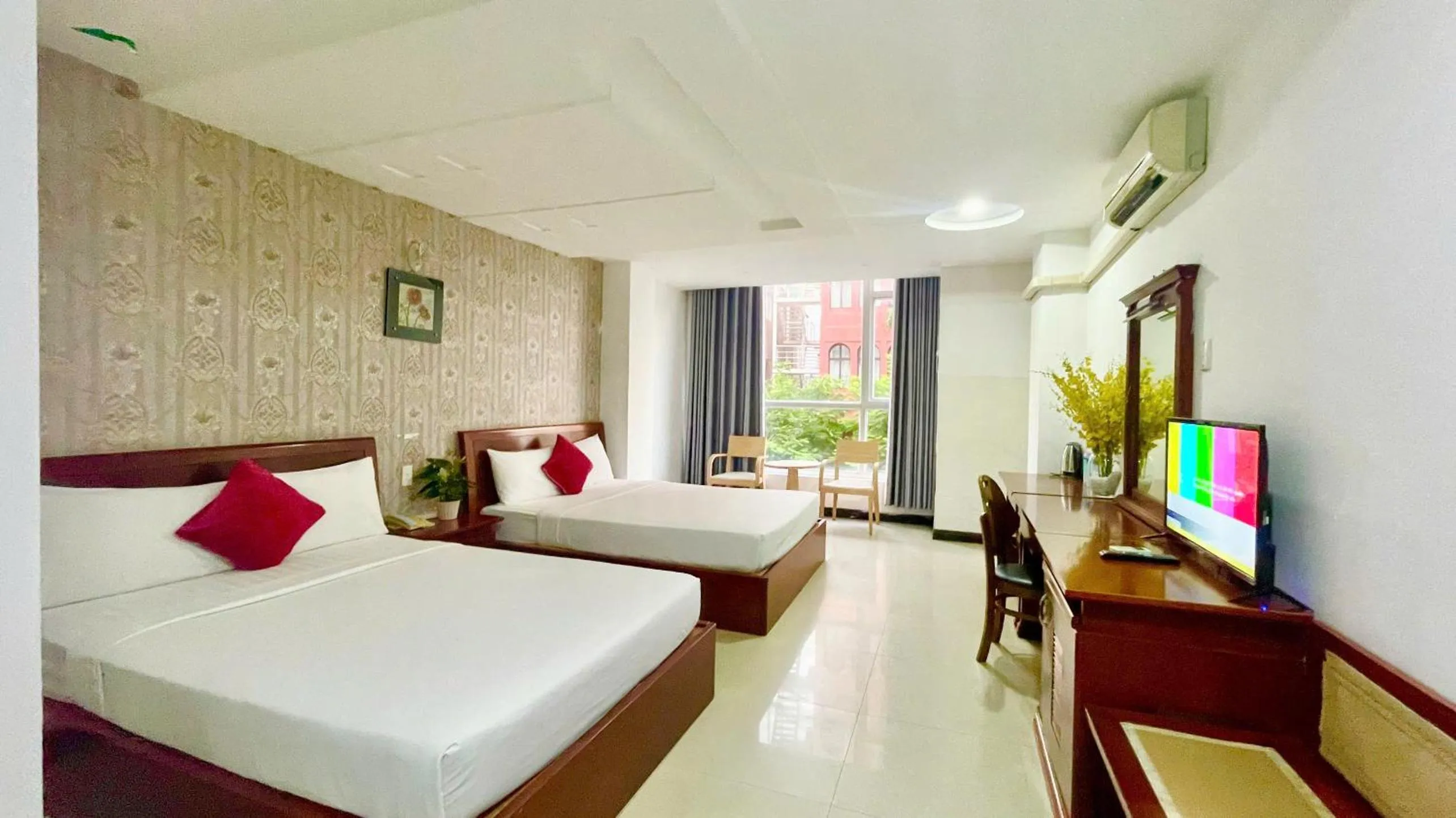 View (from property/room), Bed in Gold hotel, Saigon