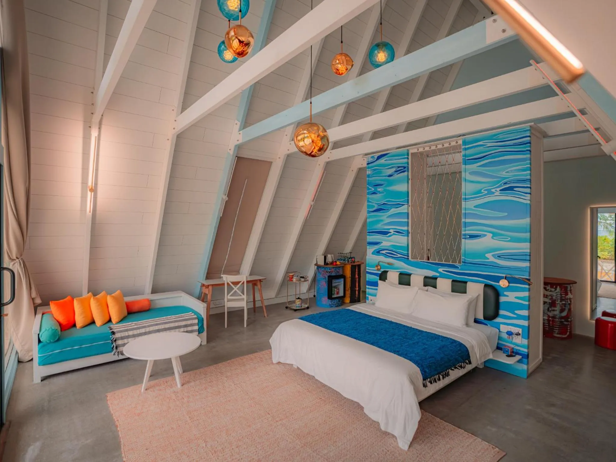 Bed in Oaga Art Resort Maldives - Greatest All Inclusive Plan with Free Speedboat Round-trip