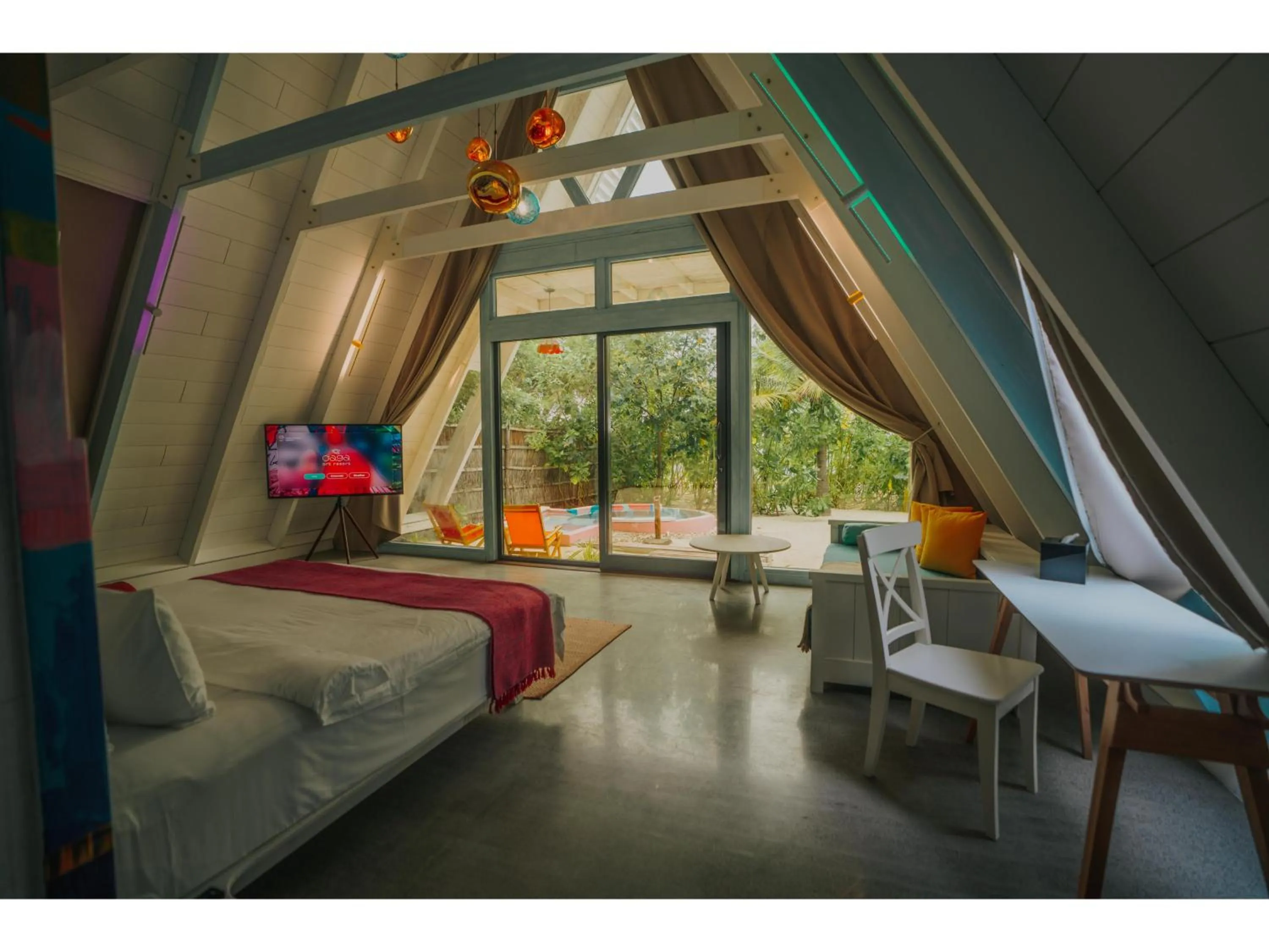 Bedroom, Bed in Oaga Art Resort Maldives - Greatest All Inclusive Plan with Free Speedboat Round-trip