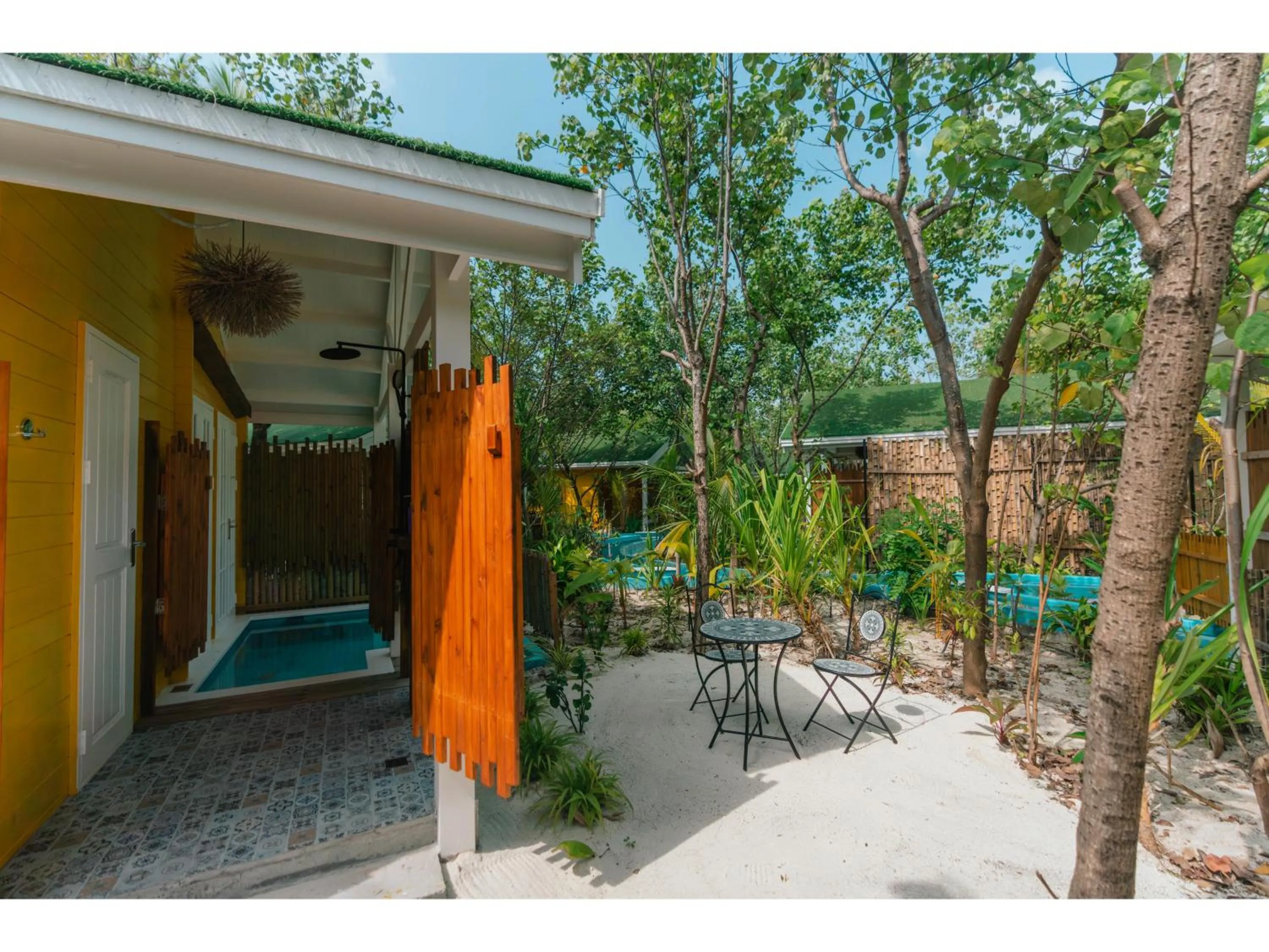 Patio in Oaga Art Resort Maldives - Greatest All Inclusive Plan with Free Speedboat Round-trip