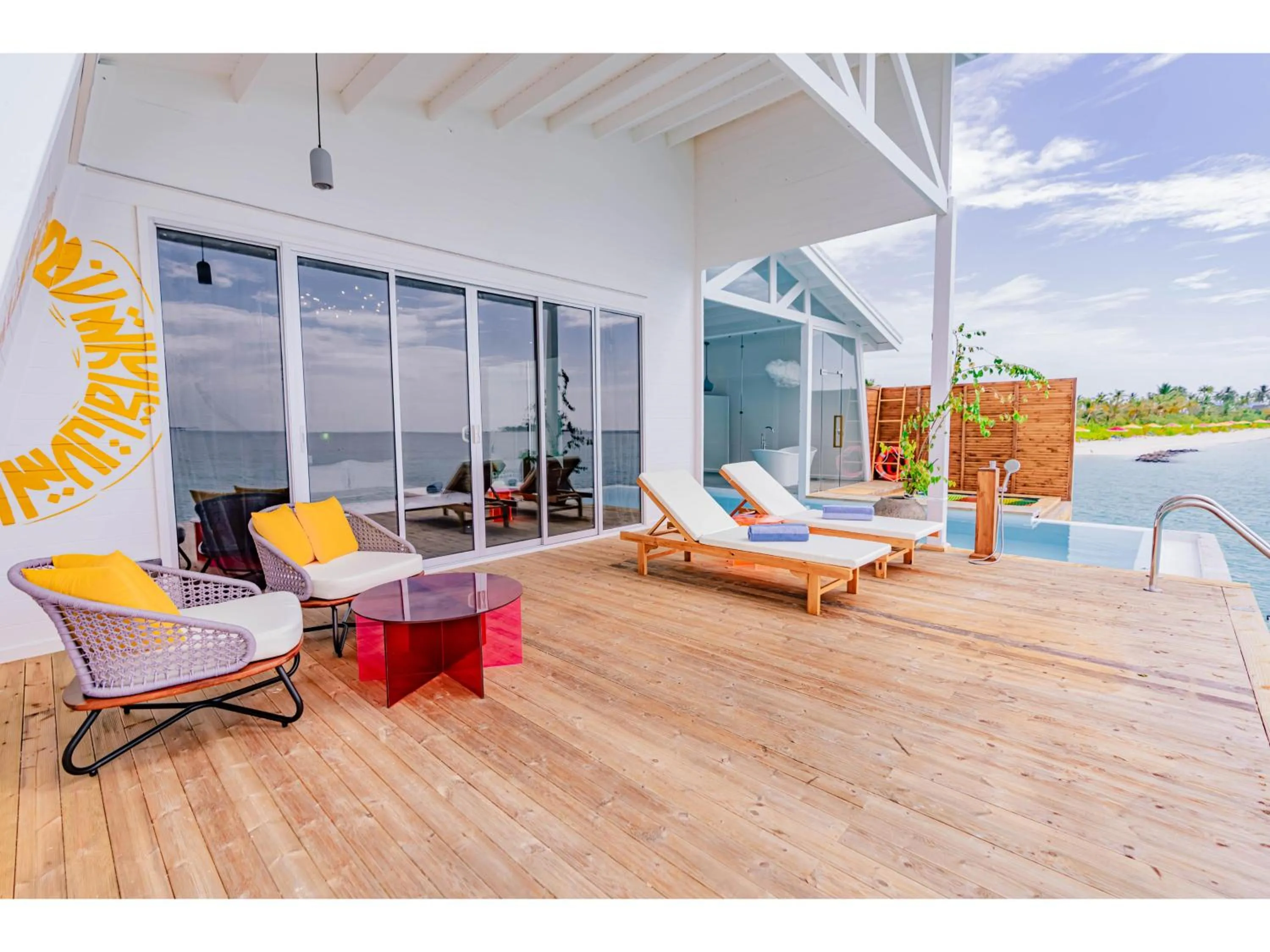 Patio in Oaga Art Resort Maldives - Greatest All Inclusive Plan with Free Speedboat Round-trip