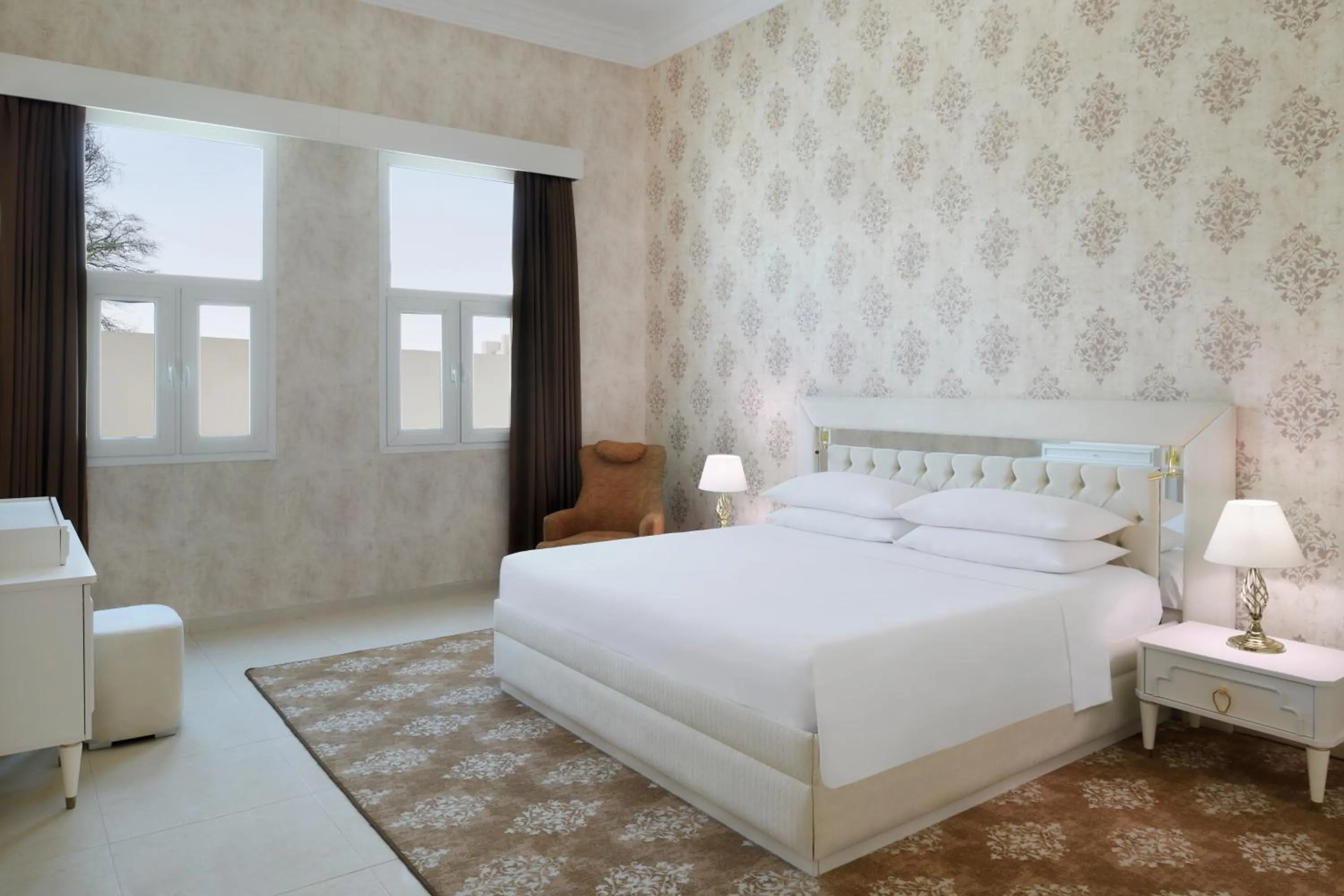 TV and multimedia, Bed in Al Samriya Hotel, Doha, Autograph Collection