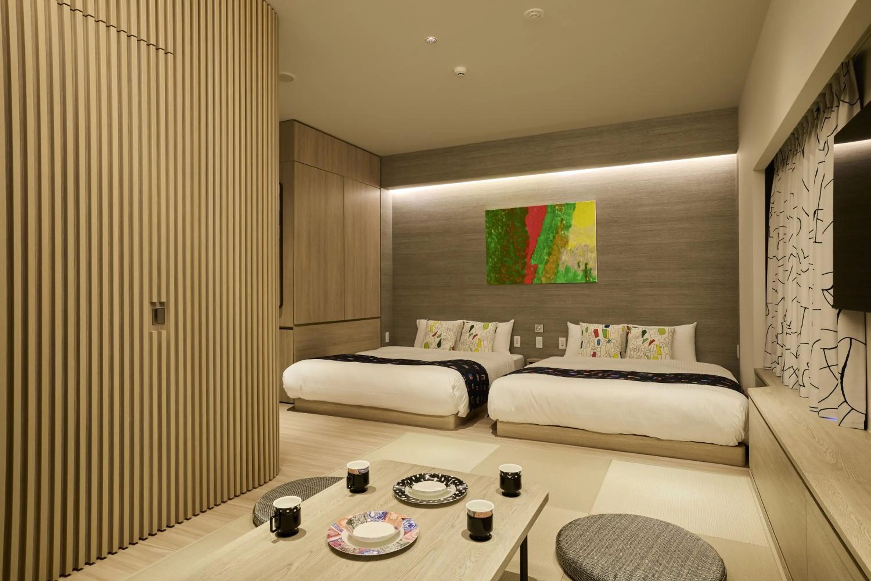 Photo of the whole room, Bed in fav HIROSHIMA HEIWAODORI