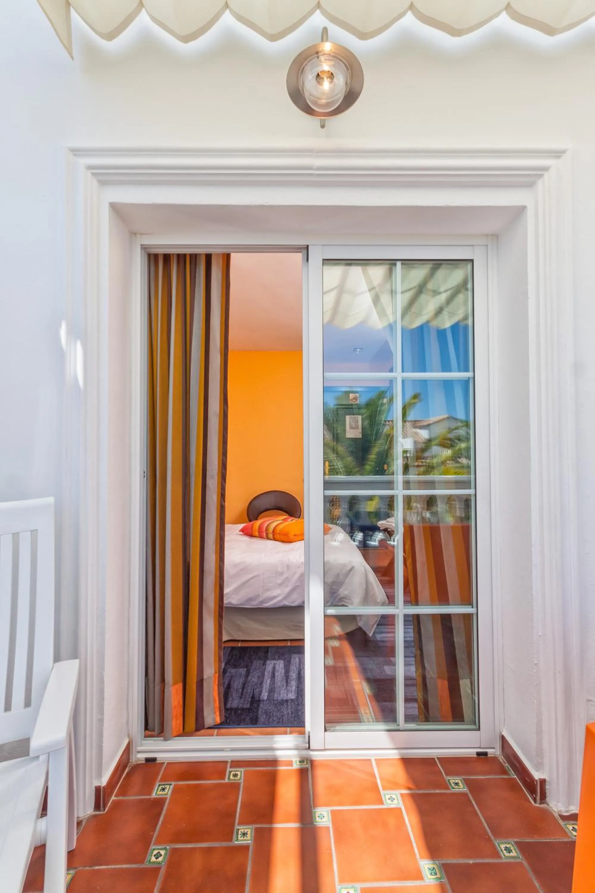 Balcony/Terrace, Bed in Boutique Hotel Pueblo