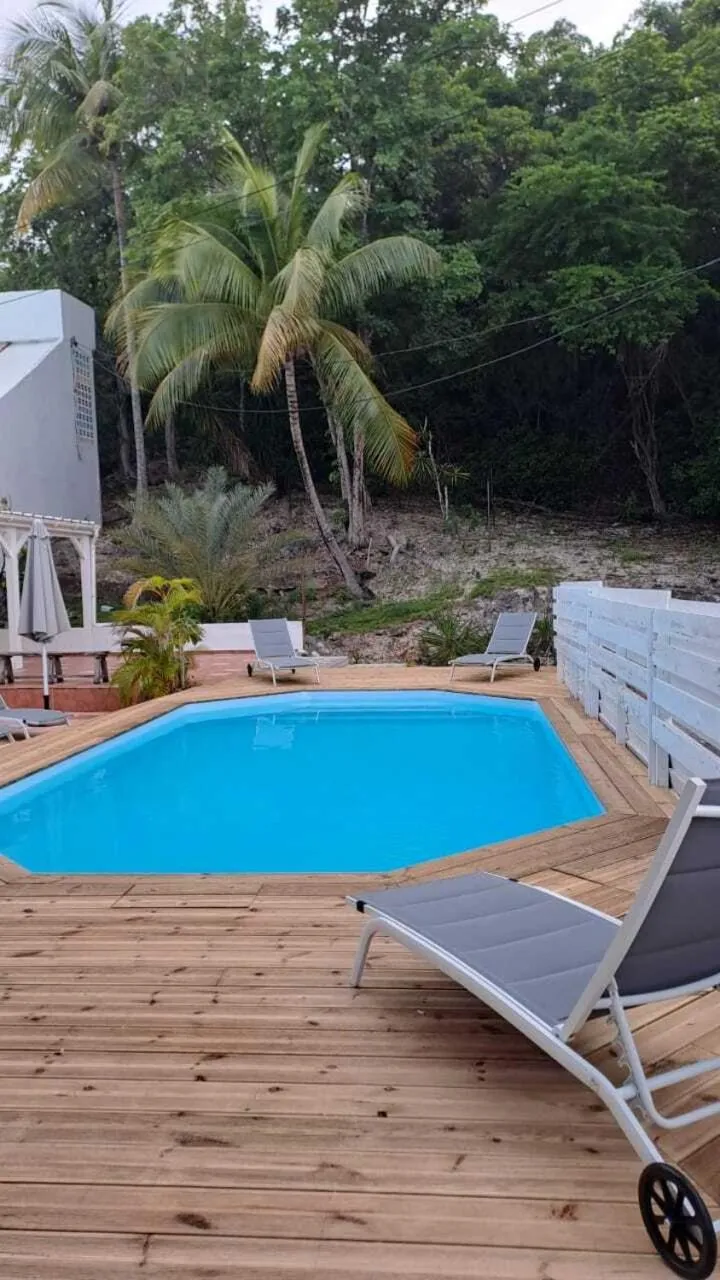Pool view in Le M Hotel Marie Galante