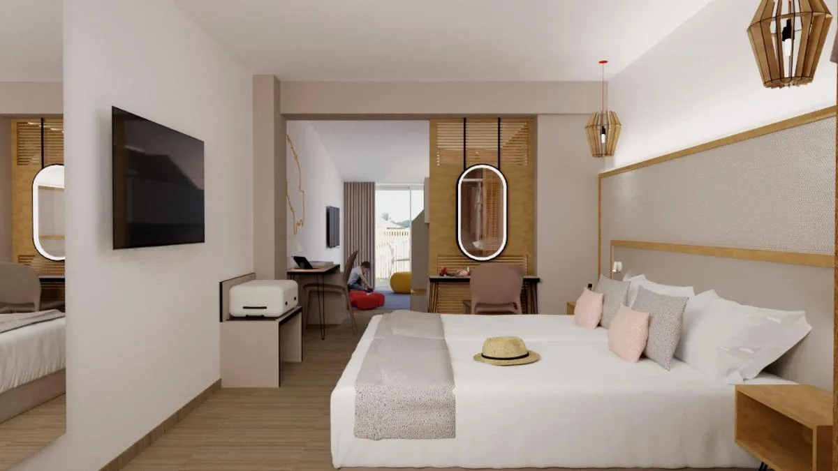 Bedroom, Bed in Hotel Vibra Cala Tarida-3SUP