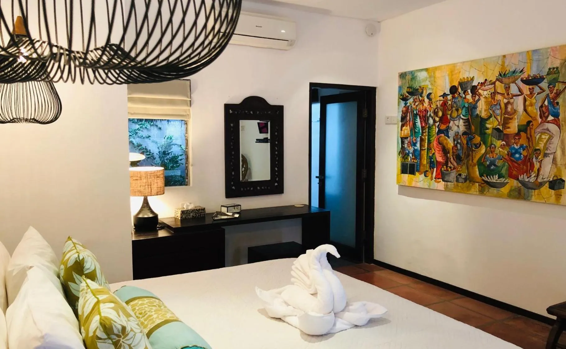 Bedroom, Bed in Villa Elleo