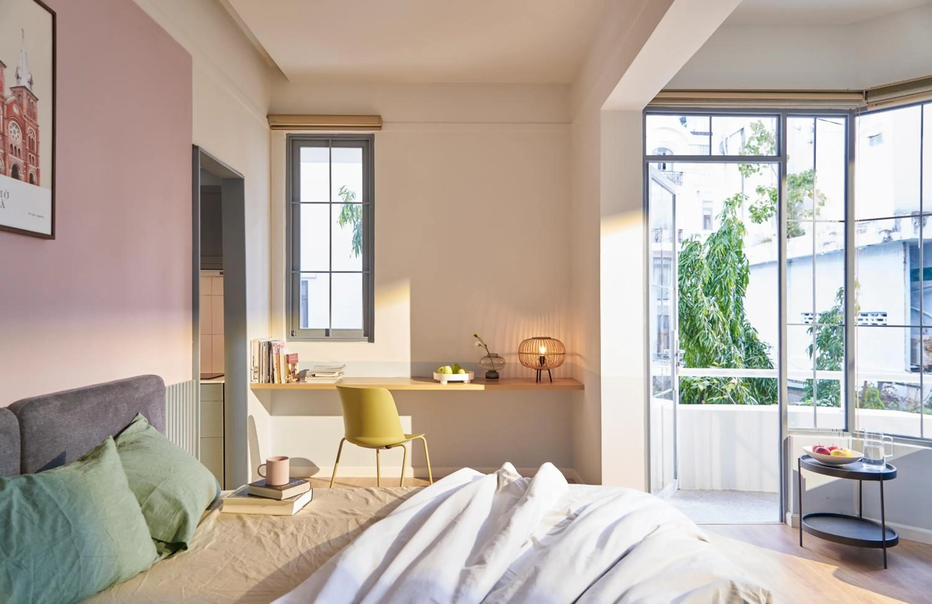 Seating area, Bed in M Village Living Lý Chính Thắng