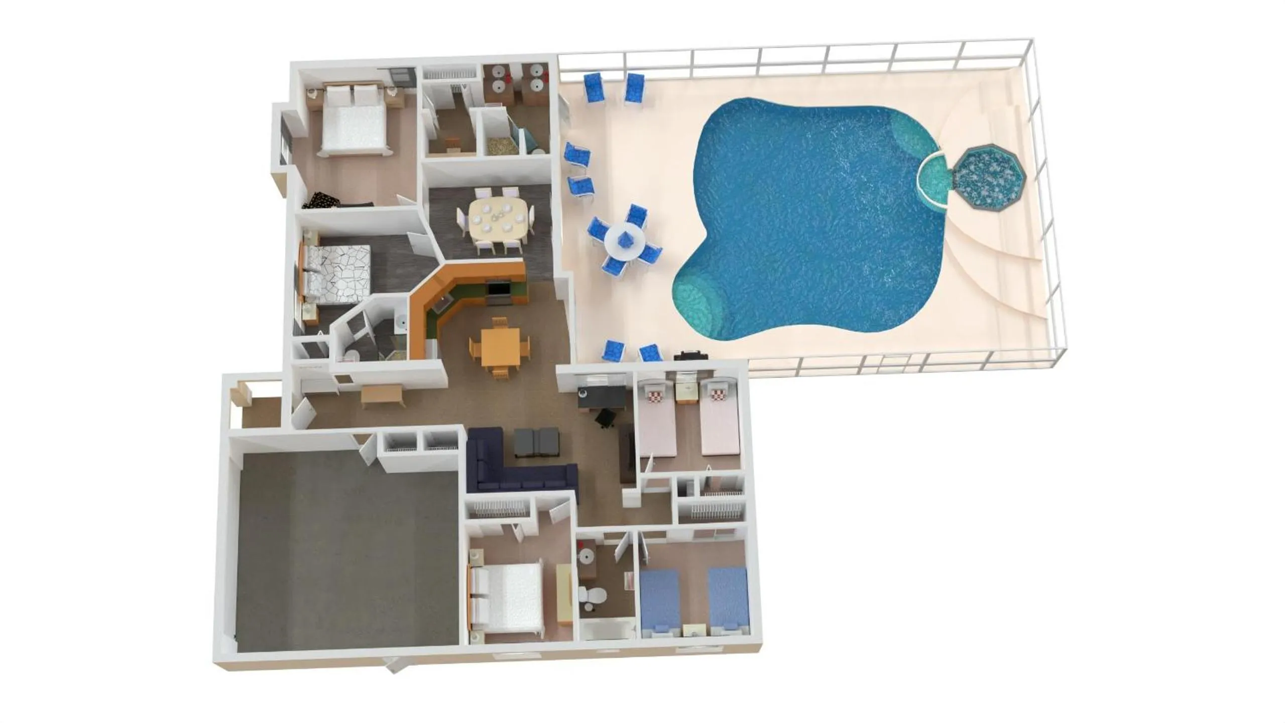 Kitchen or kitchenette in Large Pool With Jacuzzi, Near The Disney Attractions!!