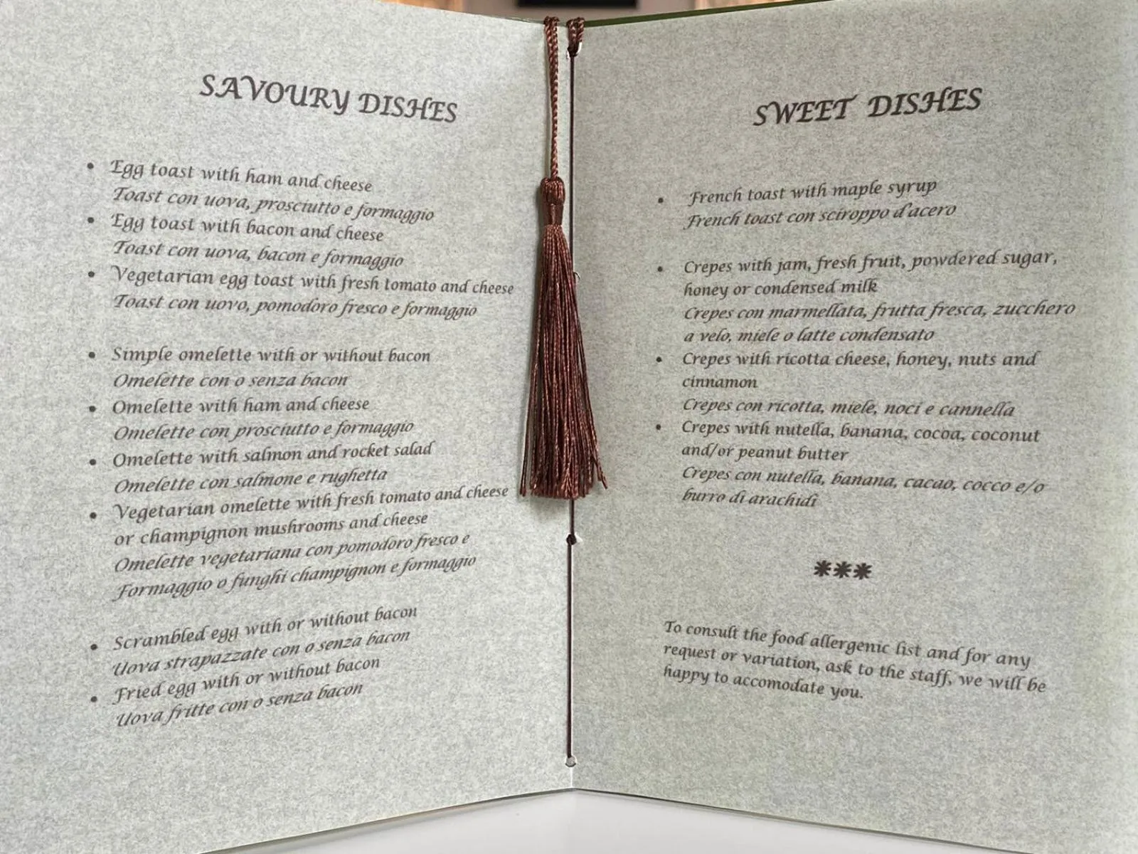 Continental breakfast in Mangili Garden Hotel