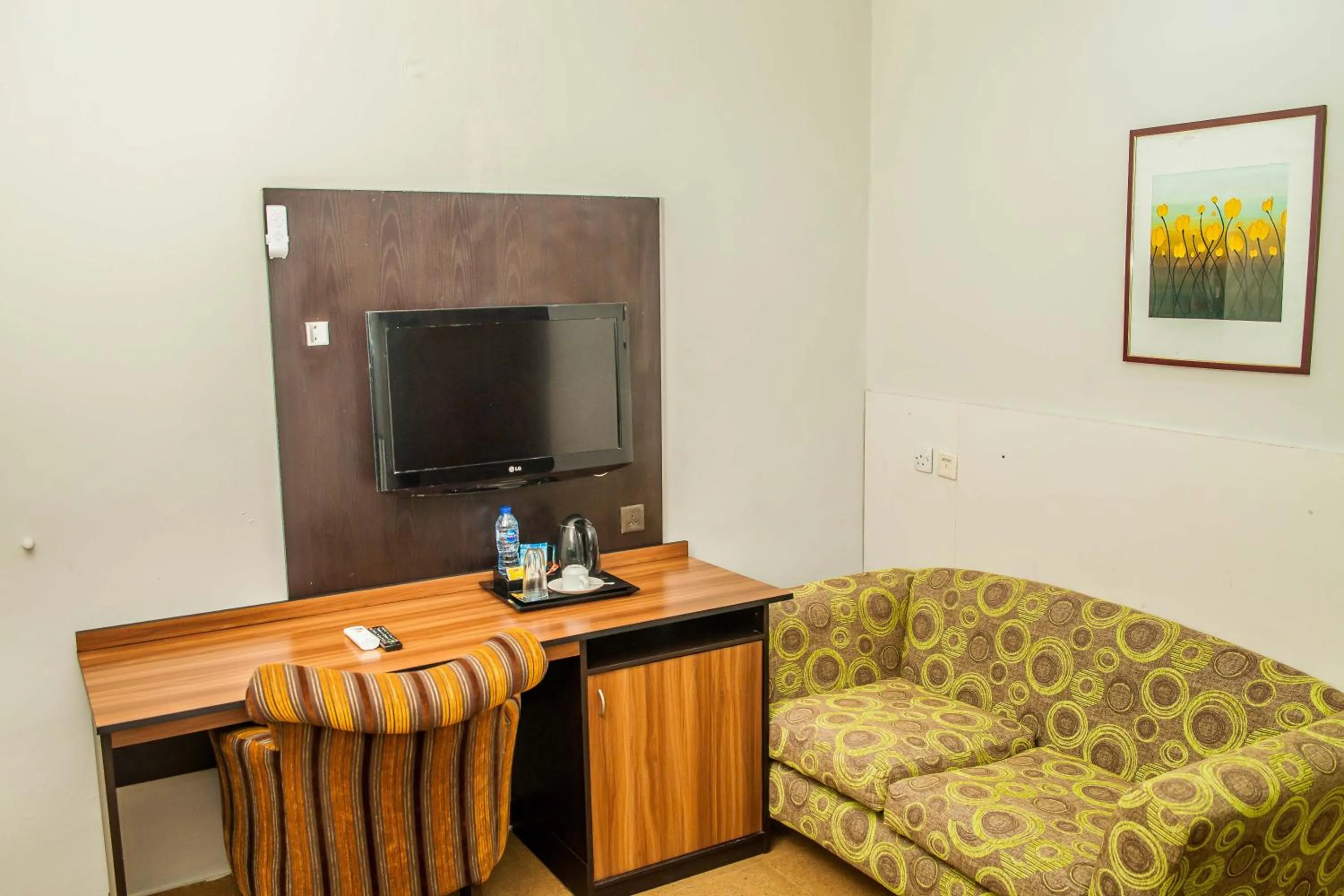 Seating area in G61 Hotel