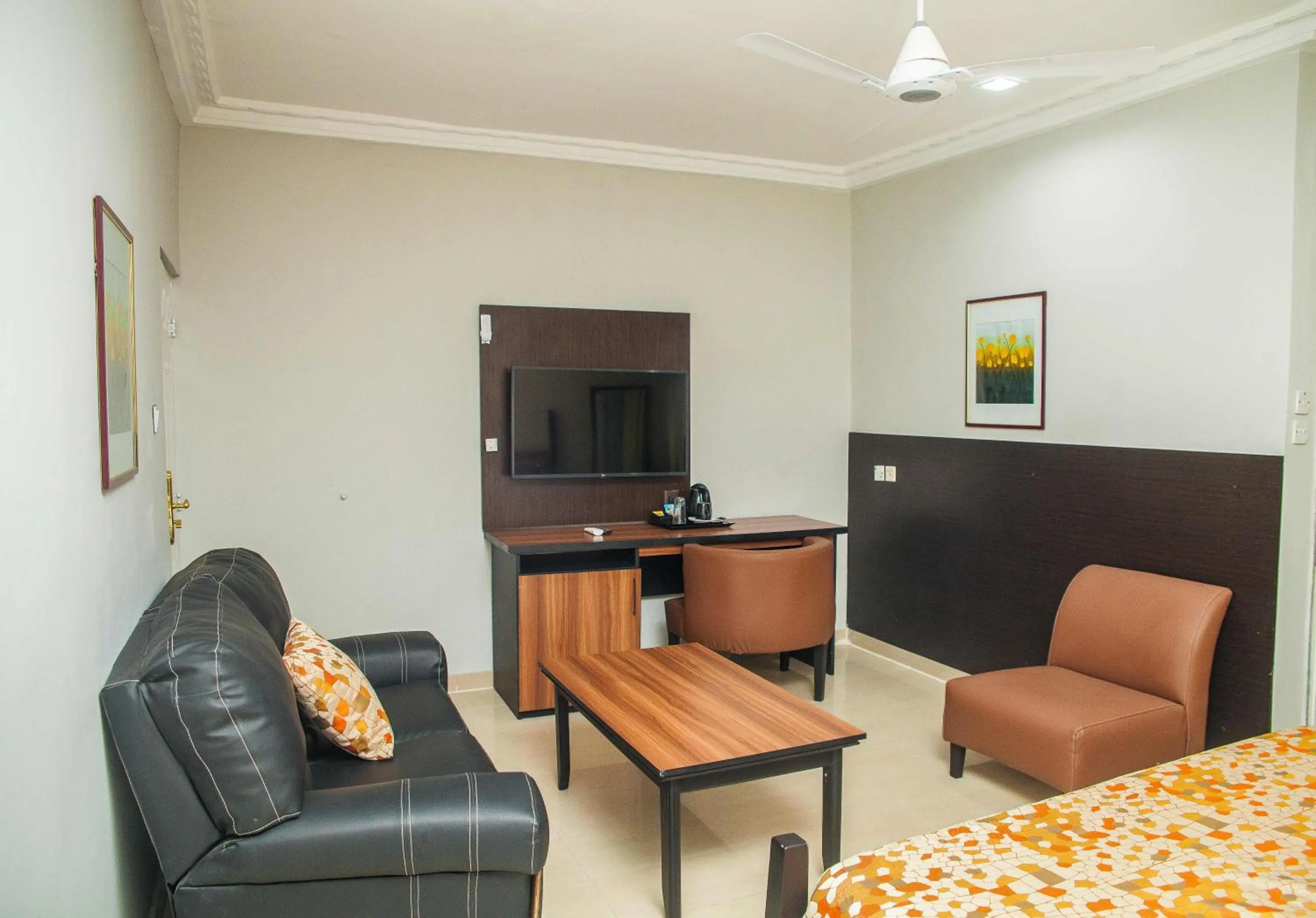 Seating area in G61 Hotel