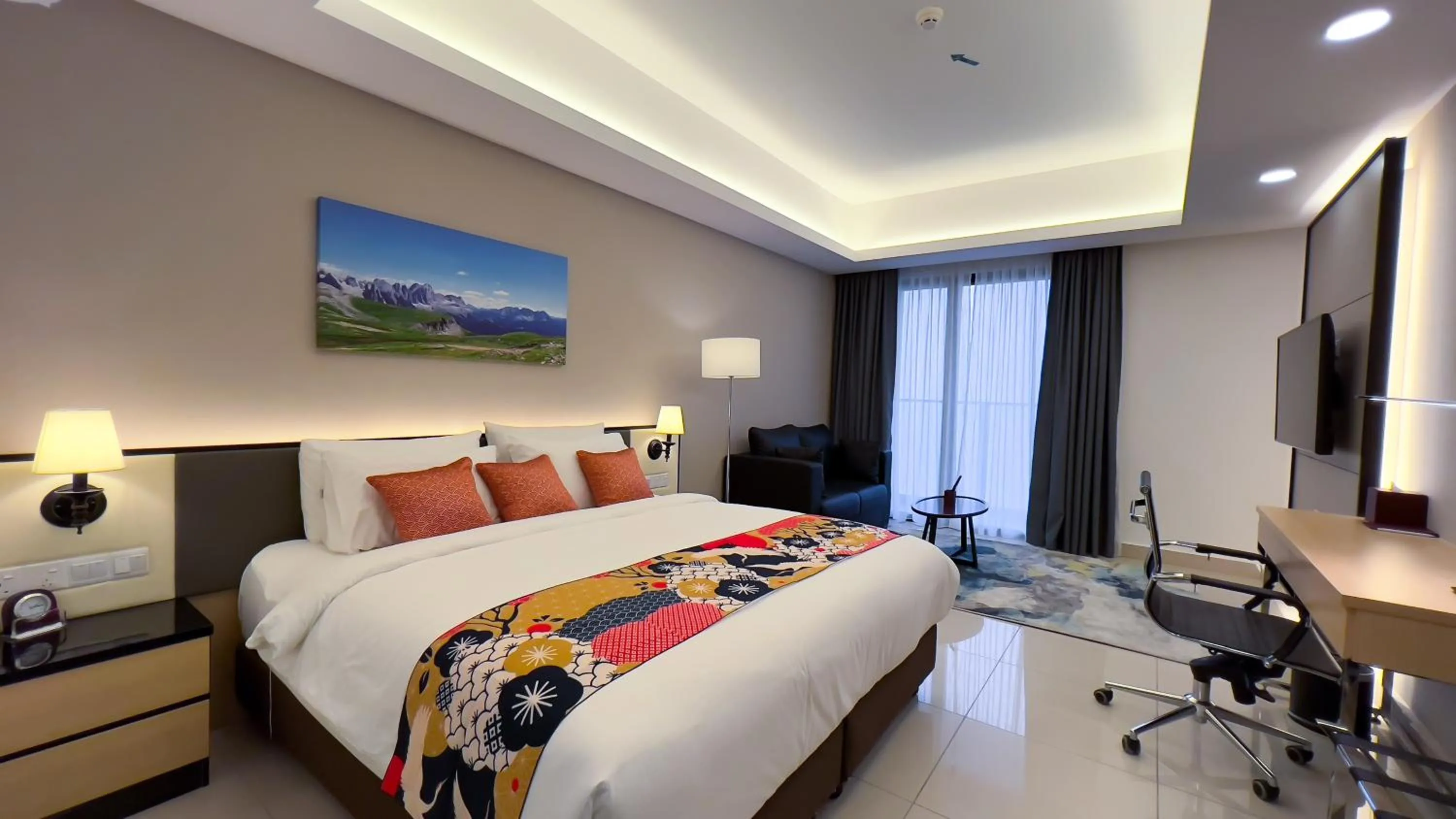 Bed in The Yanné, Onsen Hotel