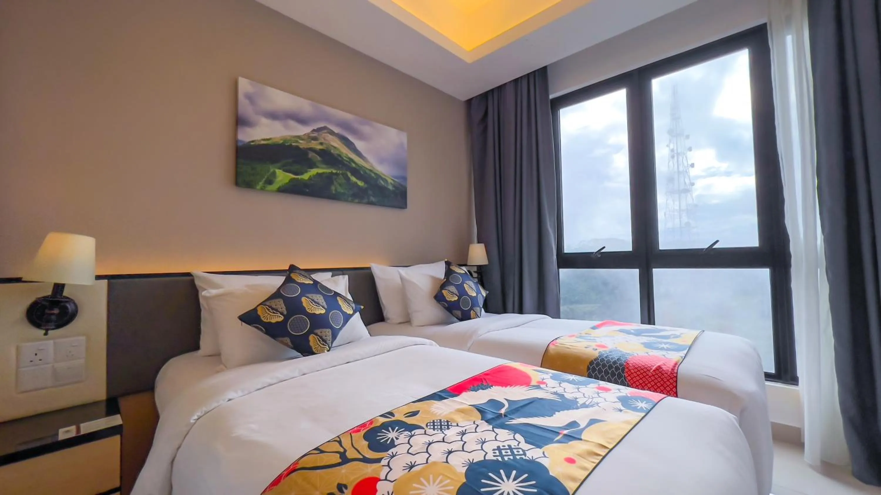 Bed in The Yanné, Onsen Hotel