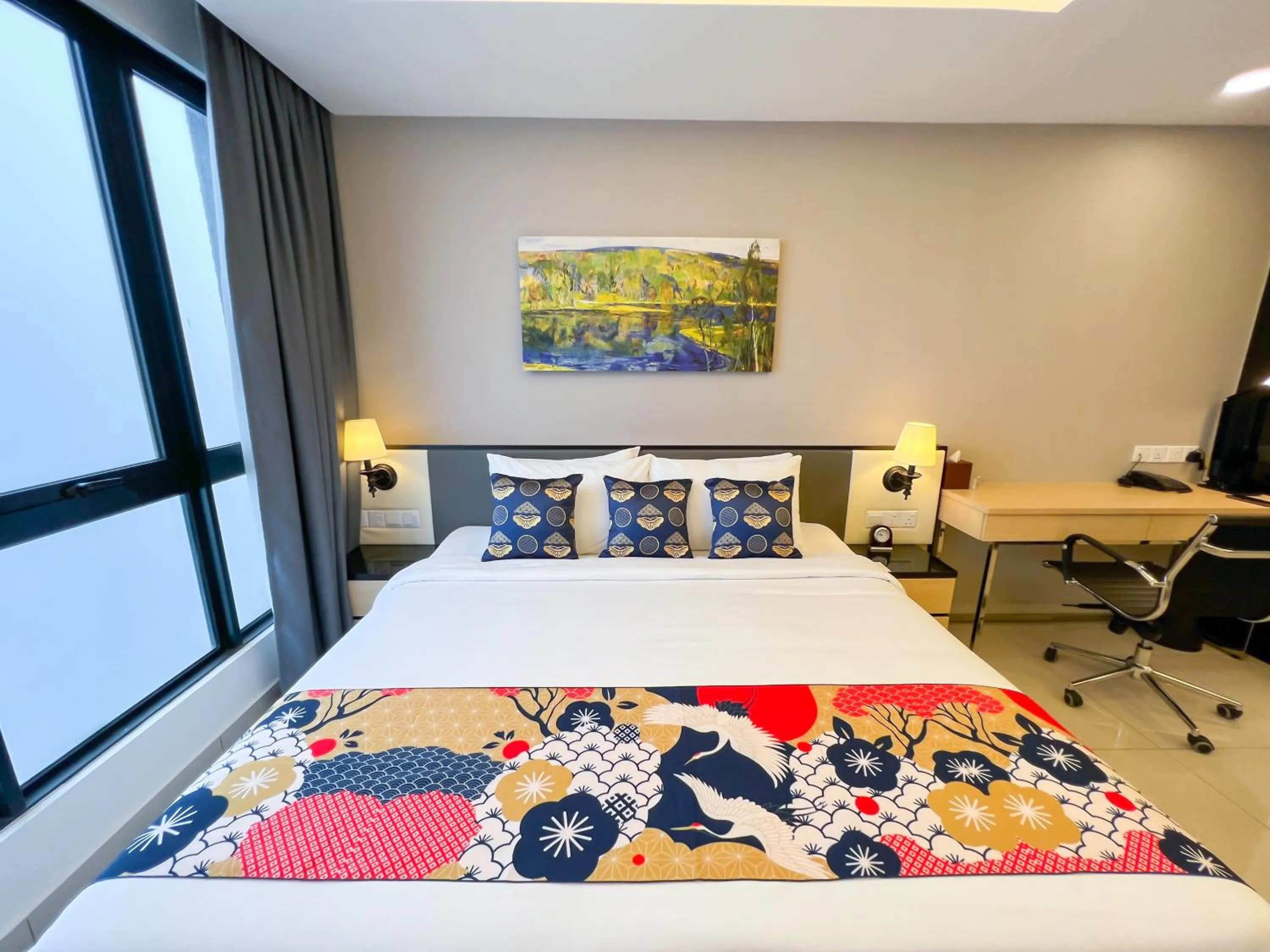 Bed in The Yanné, Onsen Hotel