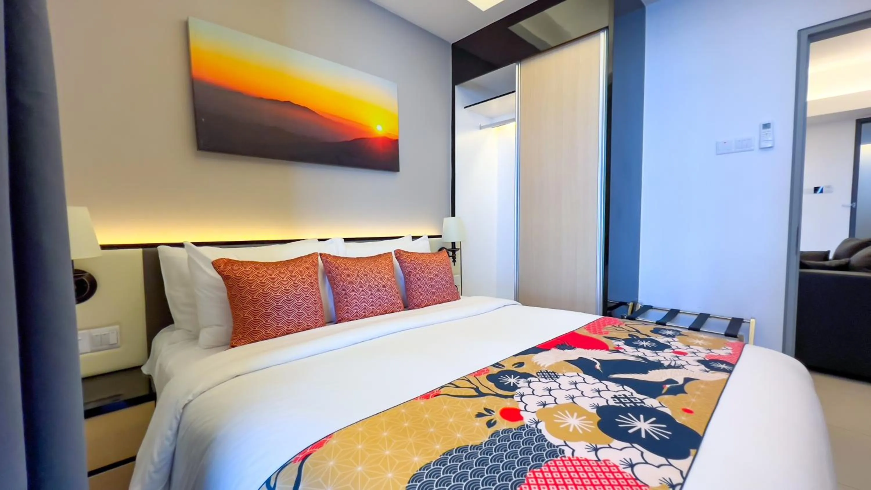 Bed in The Yanné, Onsen Hotel