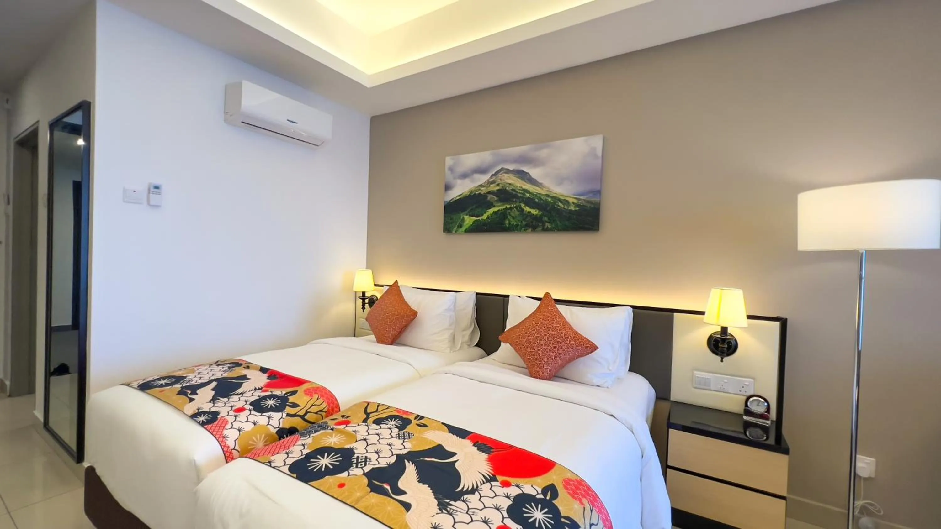 Bed in The Yanné, Onsen Hotel