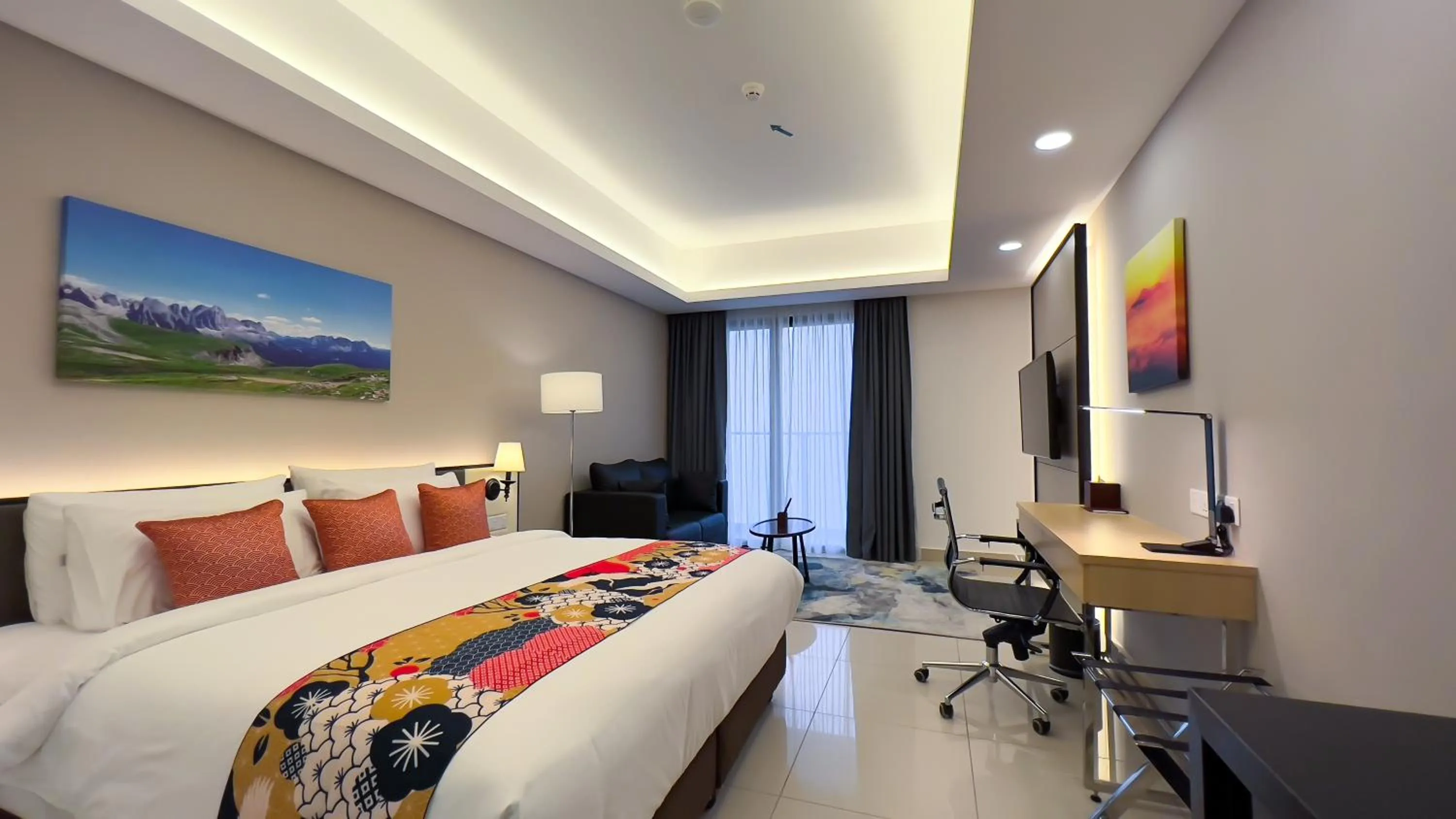 Bed in The Yanné, Onsen Hotel