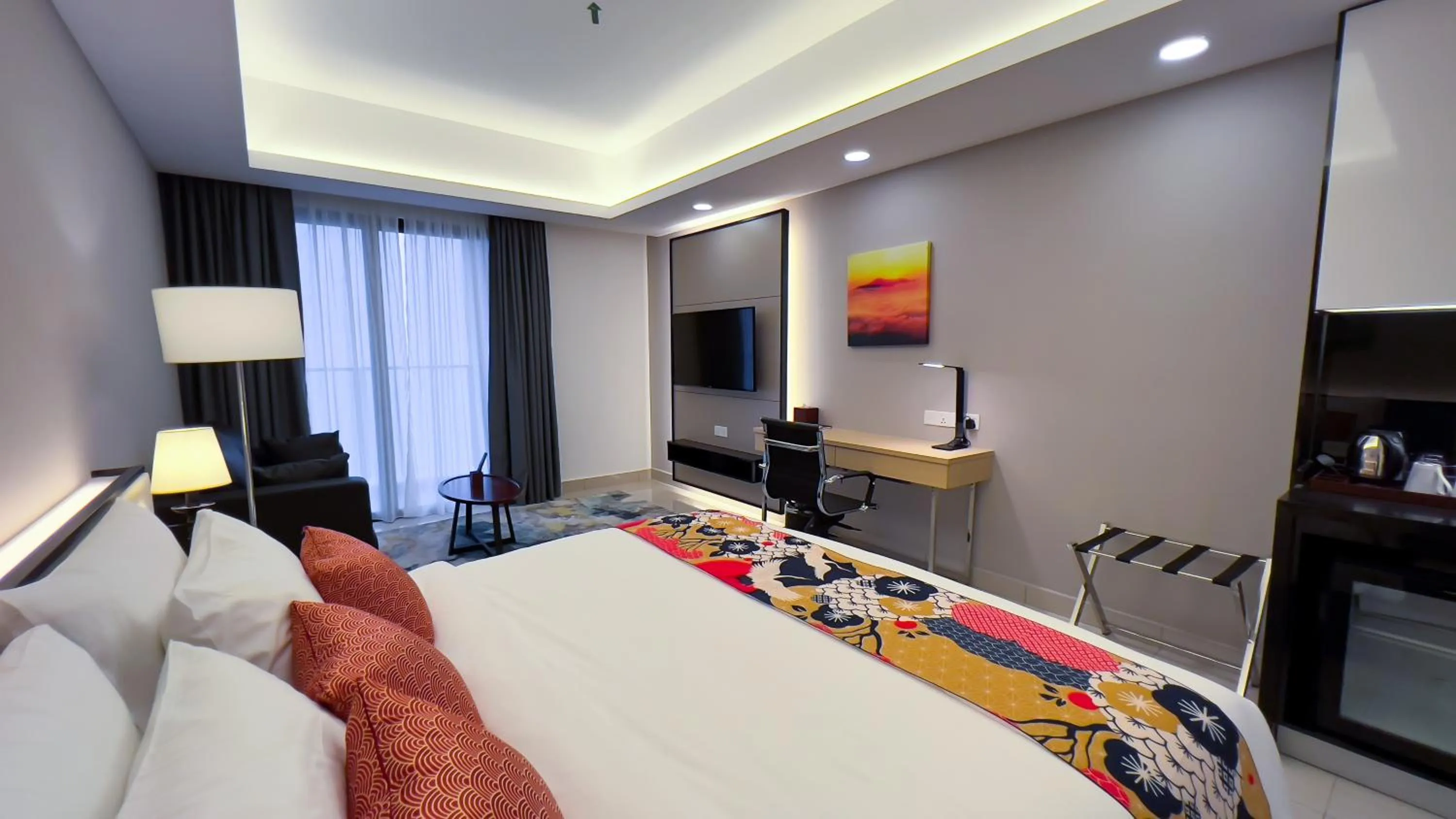 Bed in The Yanné, Onsen Hotel