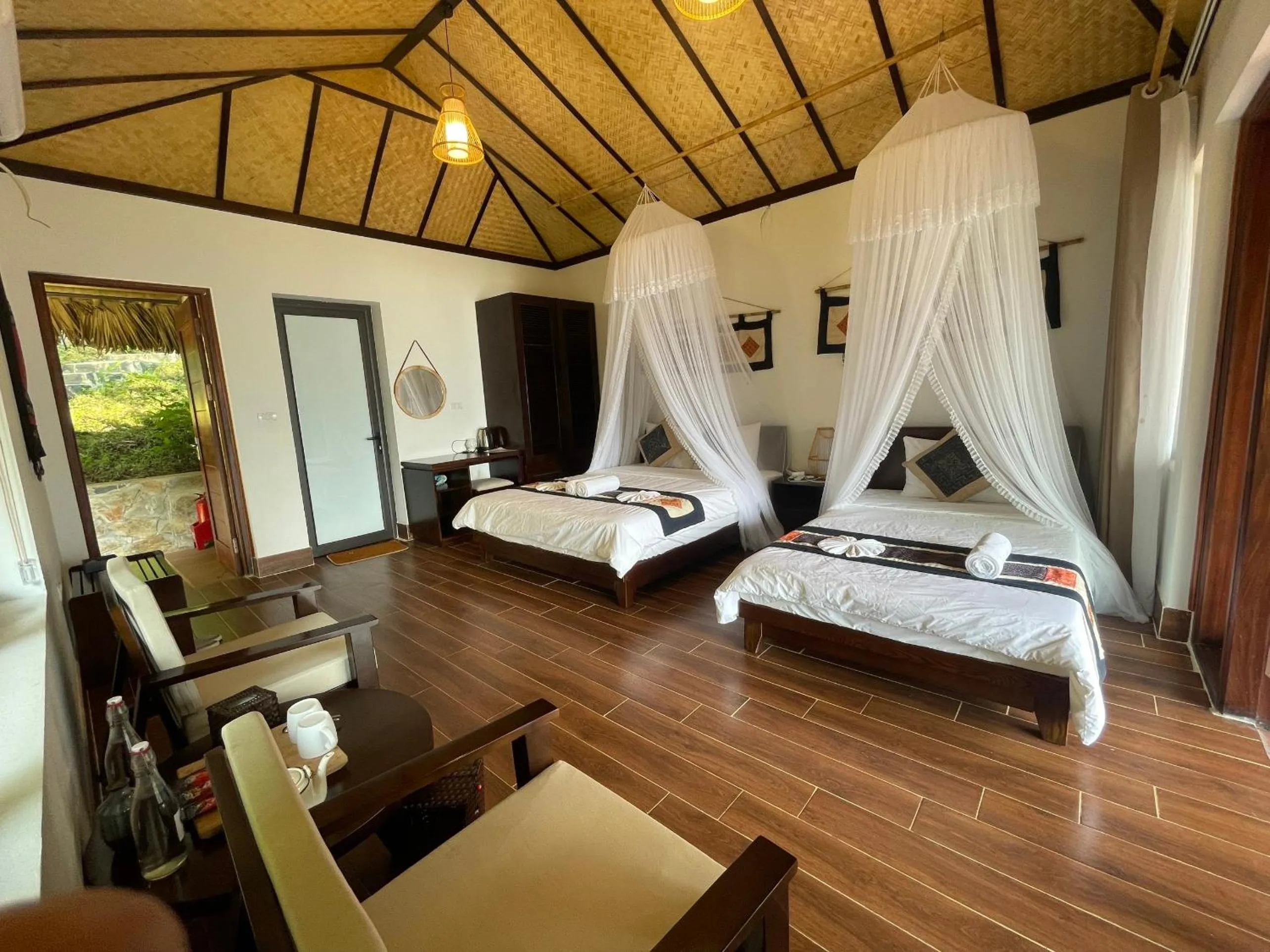 Bed in Ta Xua Ecolodge
