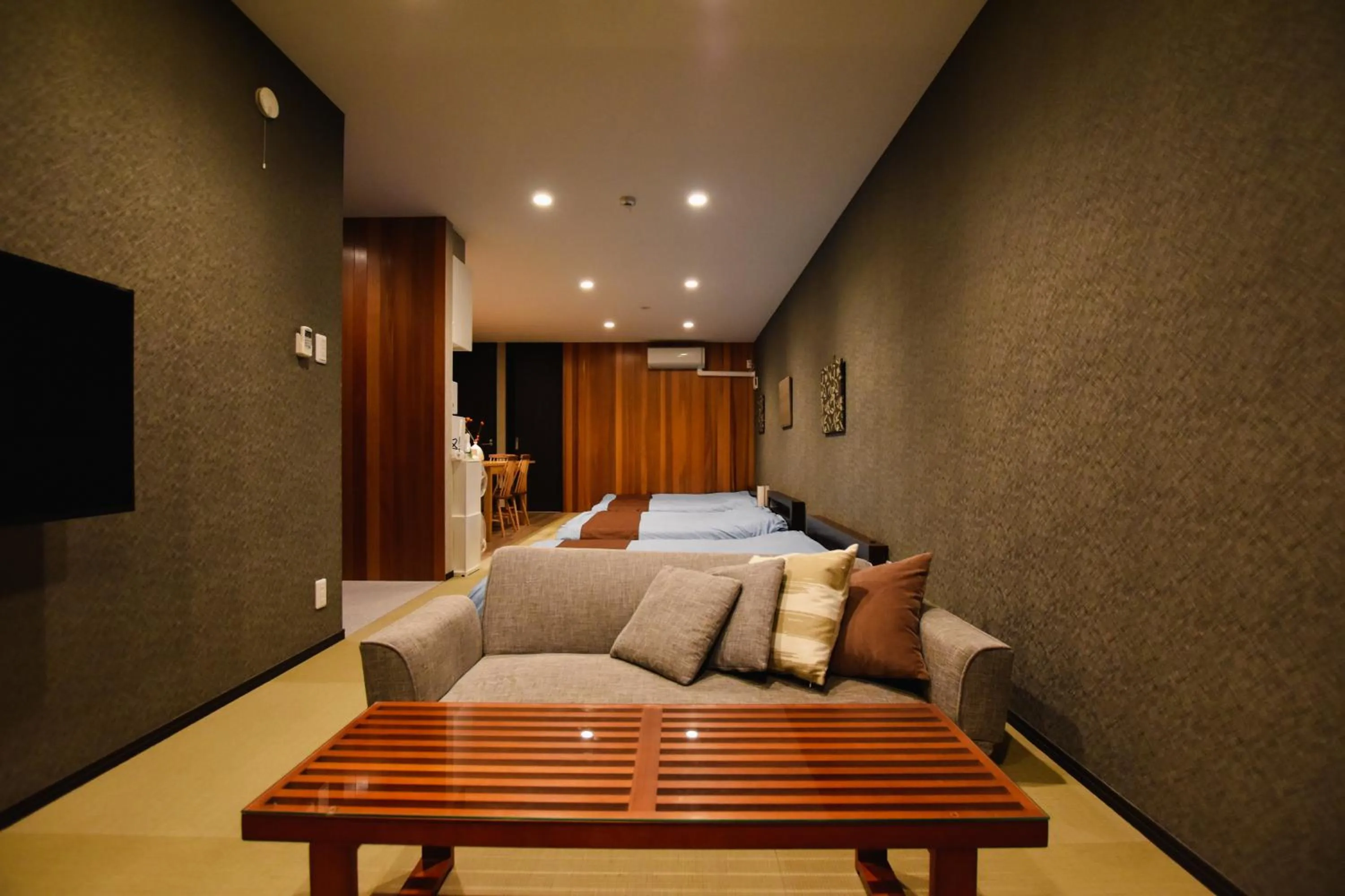 Living room, Bed in PrimeRoom別府 GRANMAJESTA